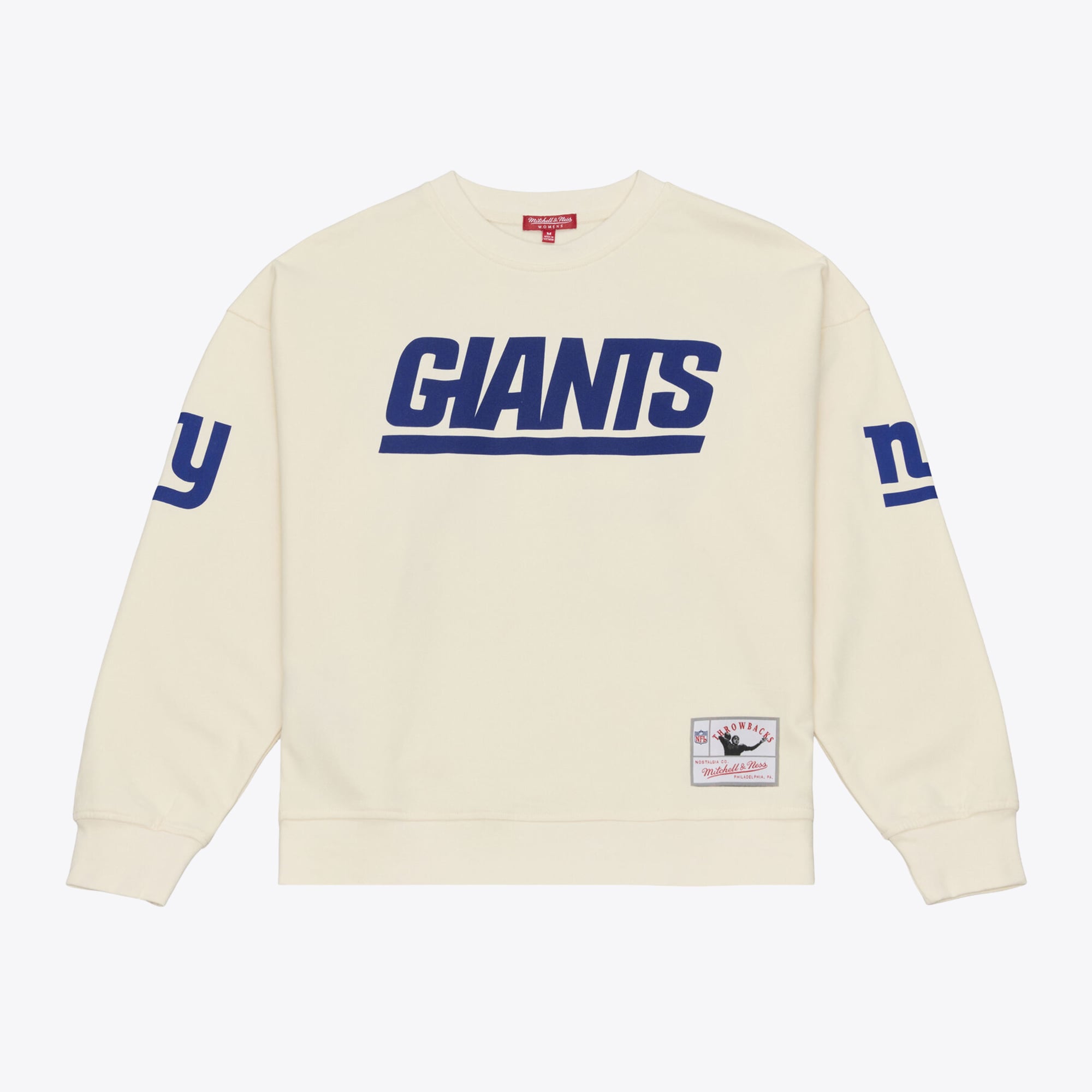 Sweat-shirt Mitchell & Ness Lawrence Taylor crème pour femme, avec nom et numéro des Giants de New York