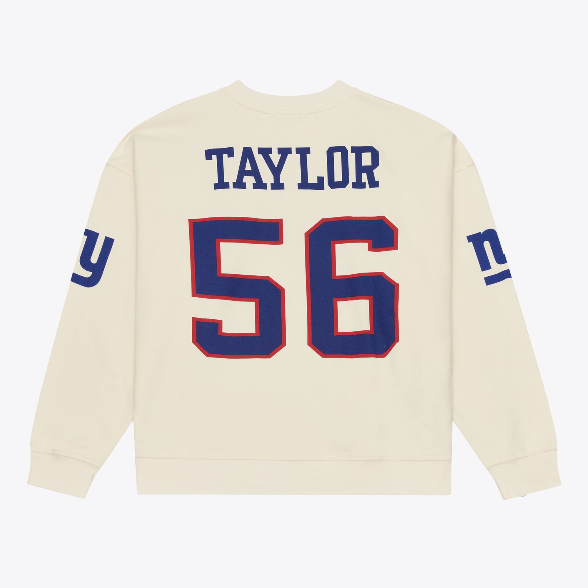 Sweat-shirt Mitchell & Ness Lawrence Taylor crème pour femme, avec nom et numéro des Giants de New York
