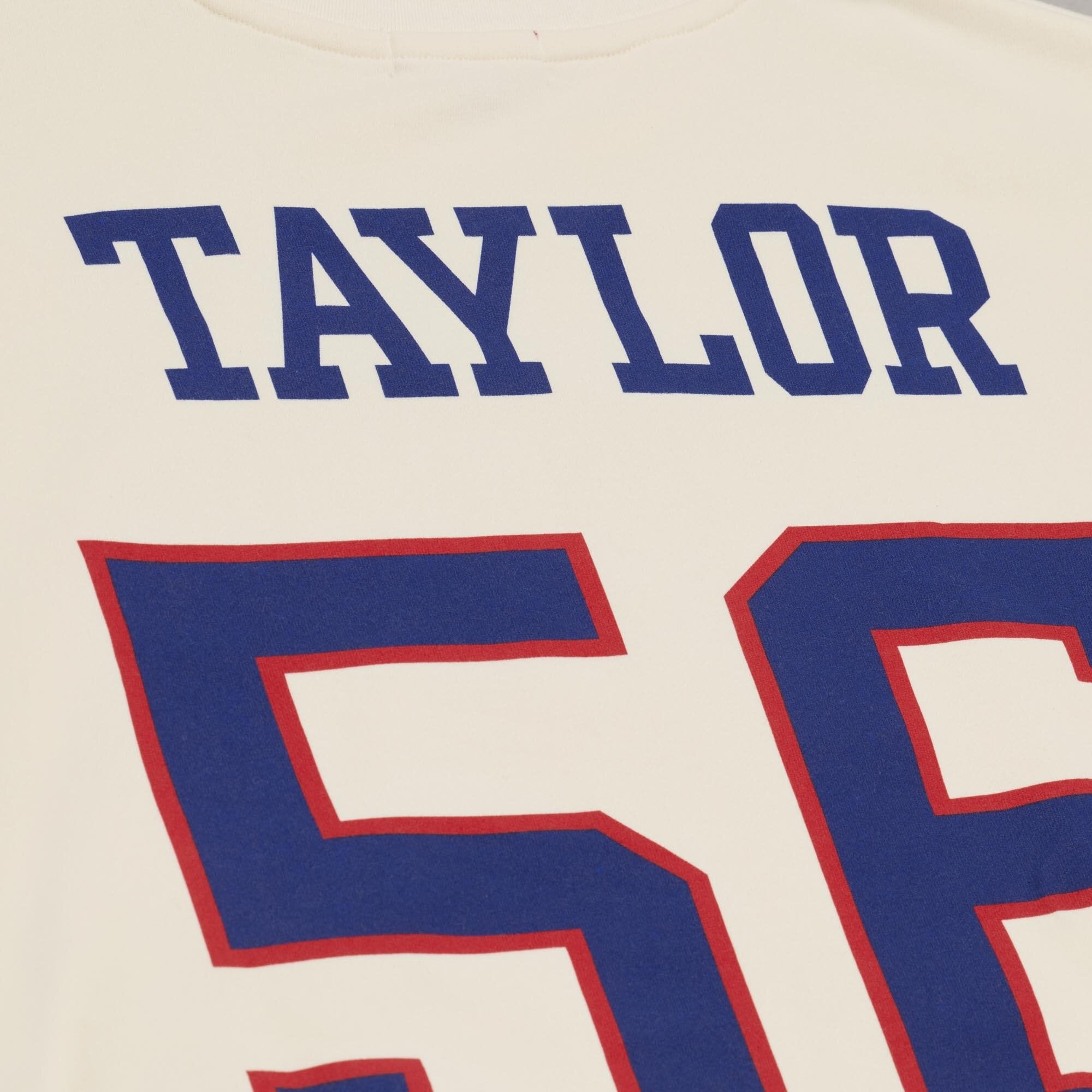 Sweat-shirt Mitchell & Ness Lawrence Taylor crème pour femme, avec nom et numéro des Giants de New York