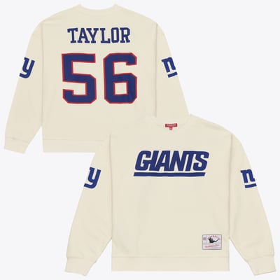 Lawrence Taylor New York Giants Mitchell & Ness Women's Name & Number Sweatshirt - Cream
