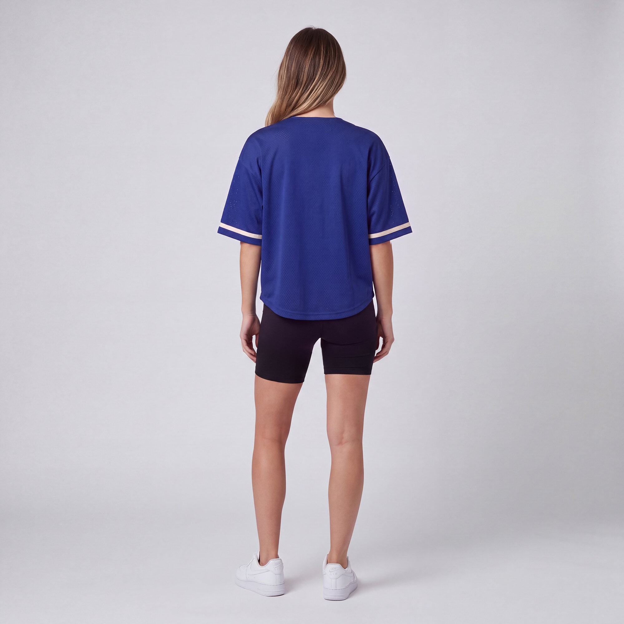 Maillot de baseball rétro Roots des Giants New York, couleur royale, pour femmes, Mitchell & Ness.