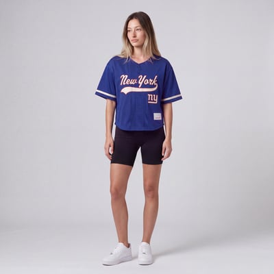 New York Giants Mitchell & Ness Women's Retro Roots Baseball Jersey - Royal