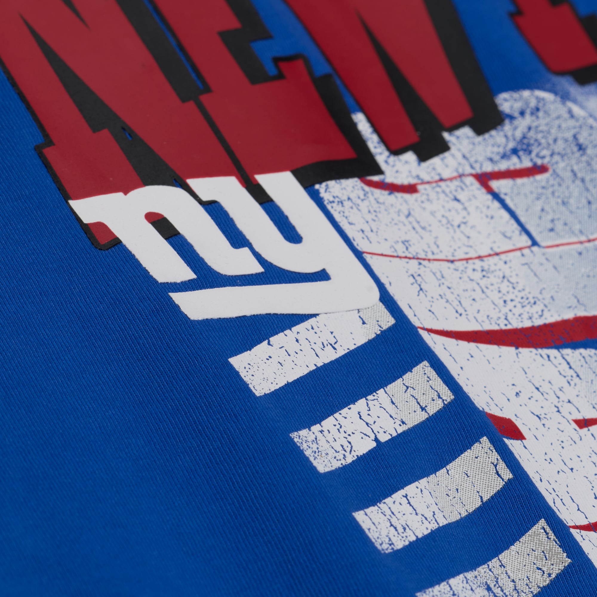 T-shirt court à imprimé graphique urbain Mitchell & Ness Royal New York Giants pour femme