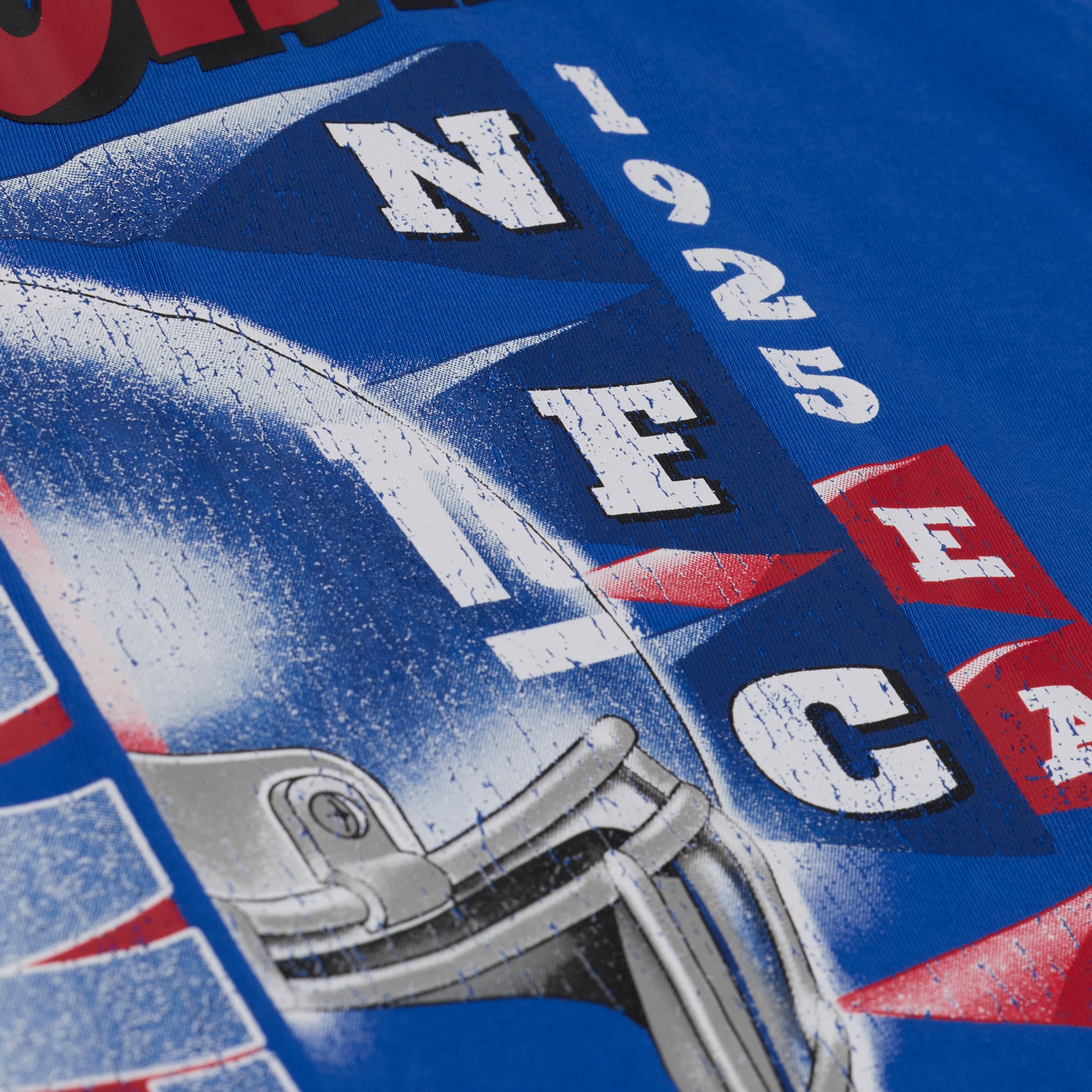 T-shirt court à imprimé graphique urbain Mitchell & Ness Royal New York Giants pour femme