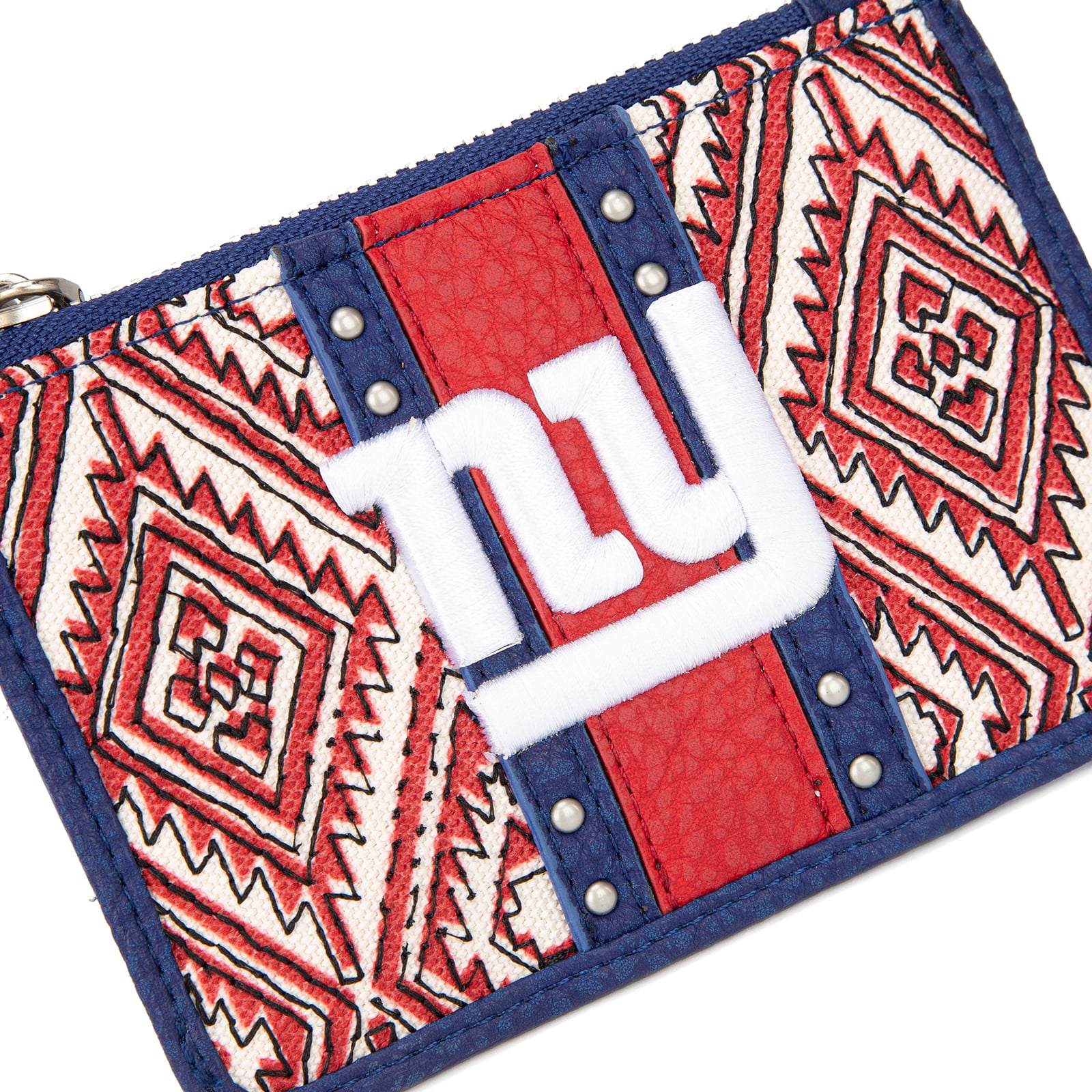 Portefeuille Montana West pour femme et bracelet porte-clés football américain New York Giants