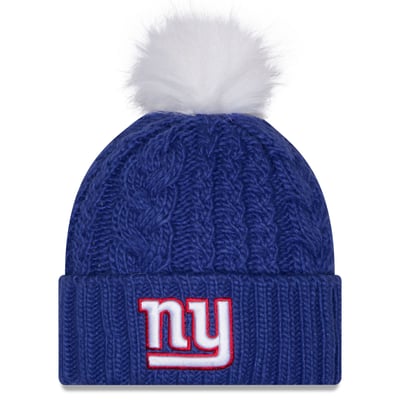 New York Giants New Era Women's Single Knit Hat with Pom - Royal