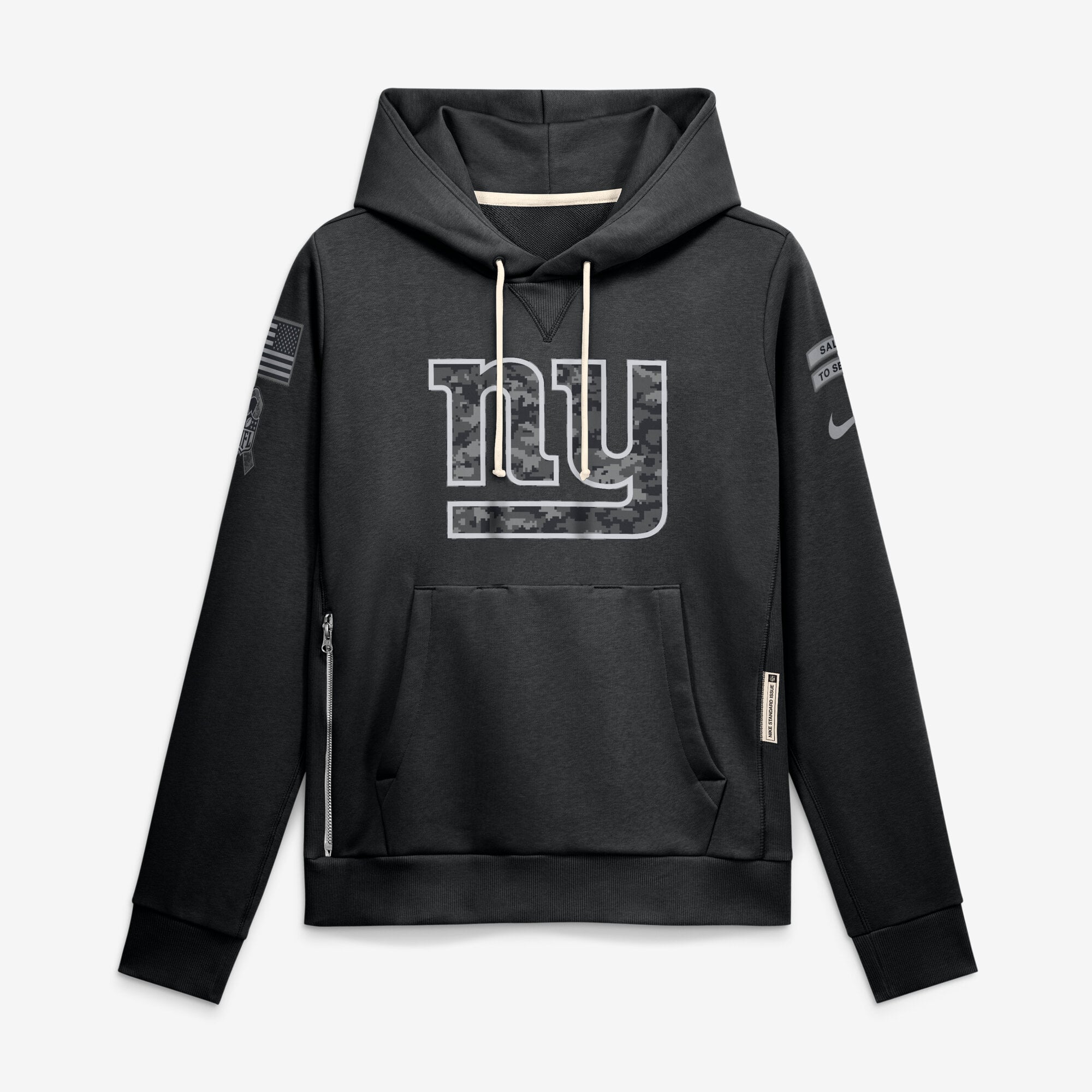 Sweat à capuche Nike noir pour femme New York Giants 2026 Salute to Service Sideline Dri-FIT