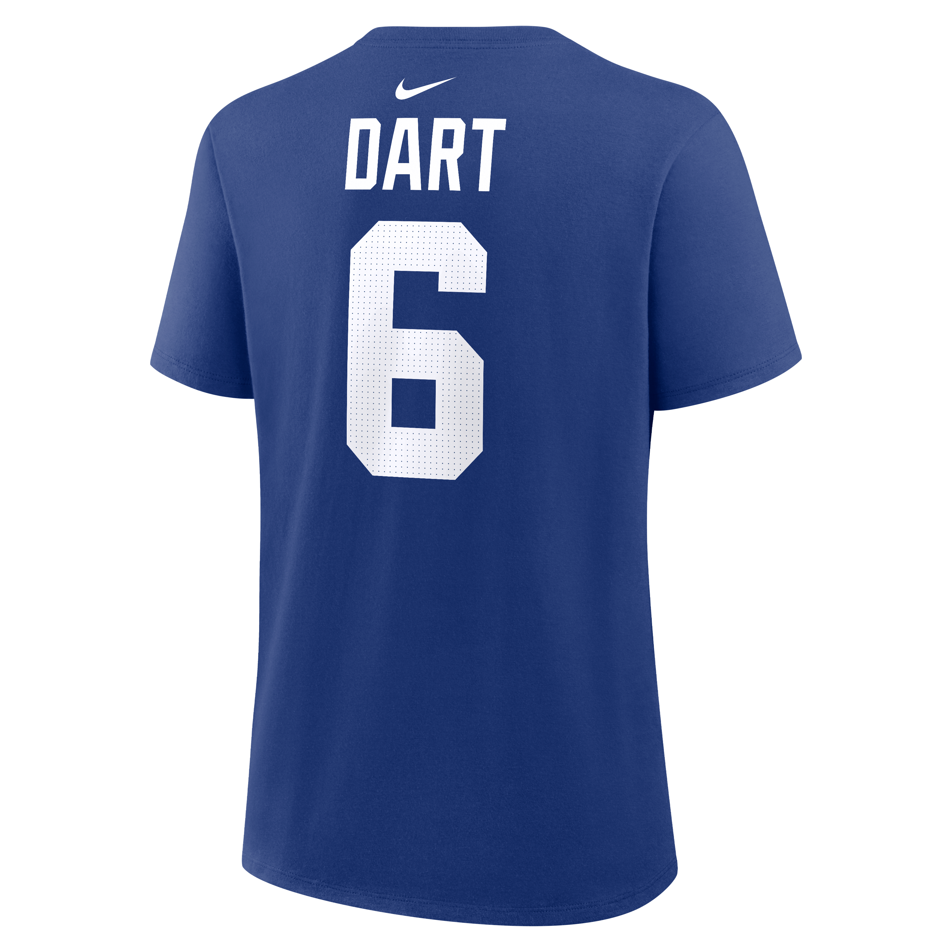 T-shirt Nike Jaxson Dart Royal New York Giants pour femme, avec nom et numéro
