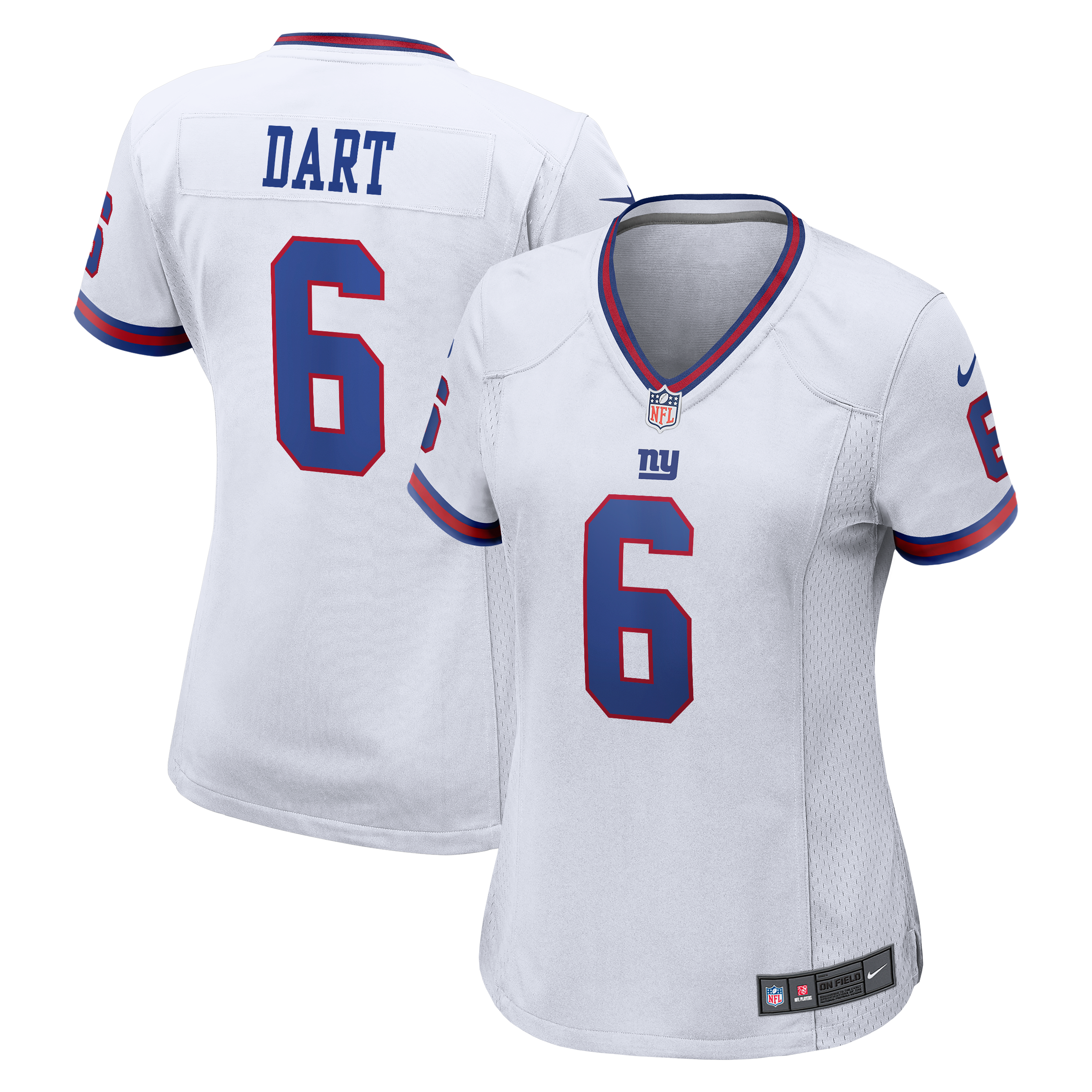 Maillot de match alternatif vintage blanc Nike Jaxson Dart pour femme, New York Giants
