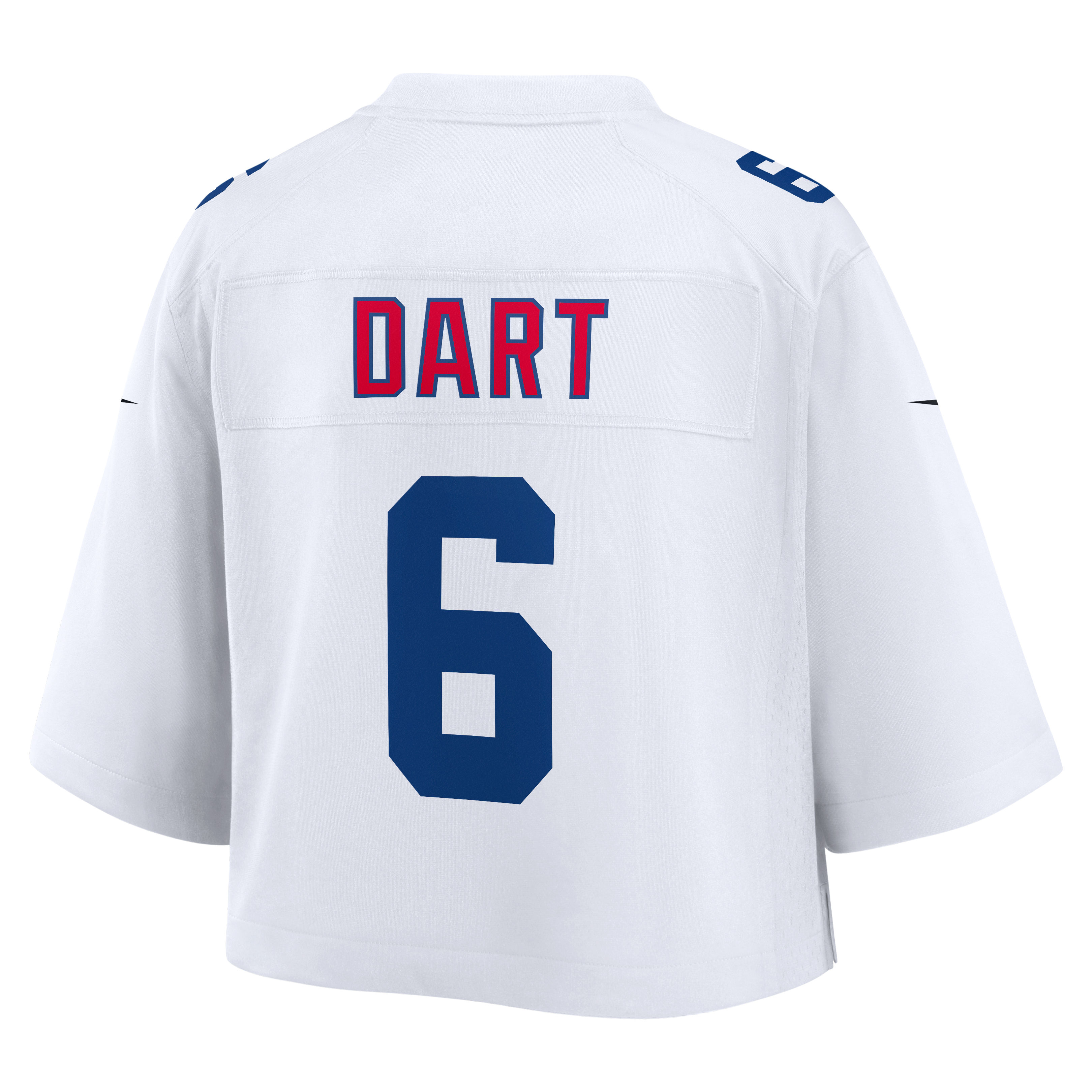 Maillot de match court Nike Jaxson Dart blanc pour femme, New York Giants