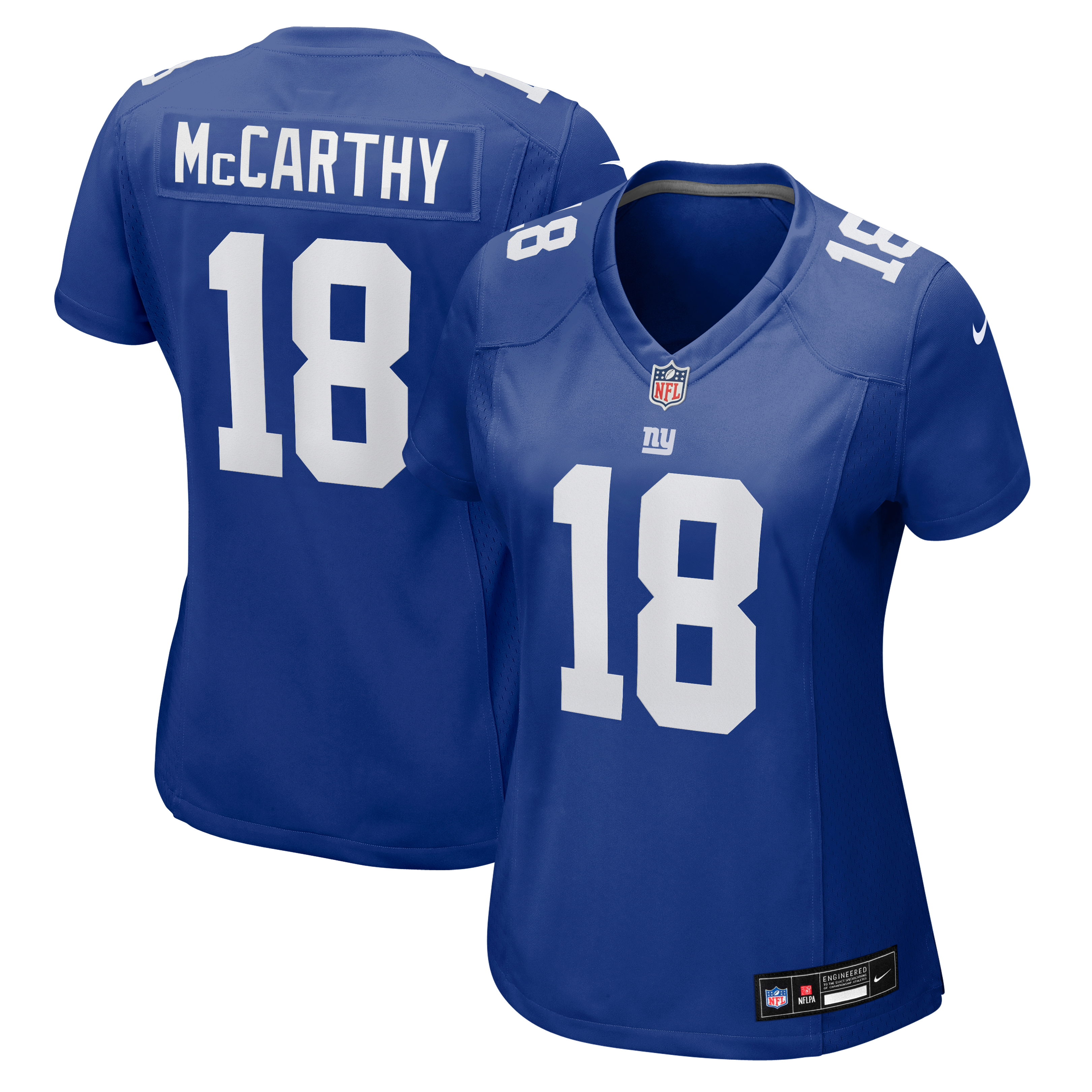 Maillot de match Nike J.J. McCarthy Royal New York Giants pour femme