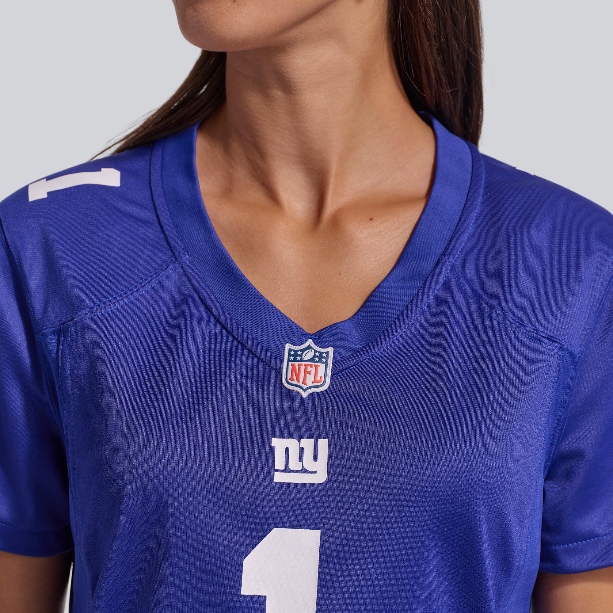 Maillot de match Nike Malik Nabers Royal New York Giants pour femme