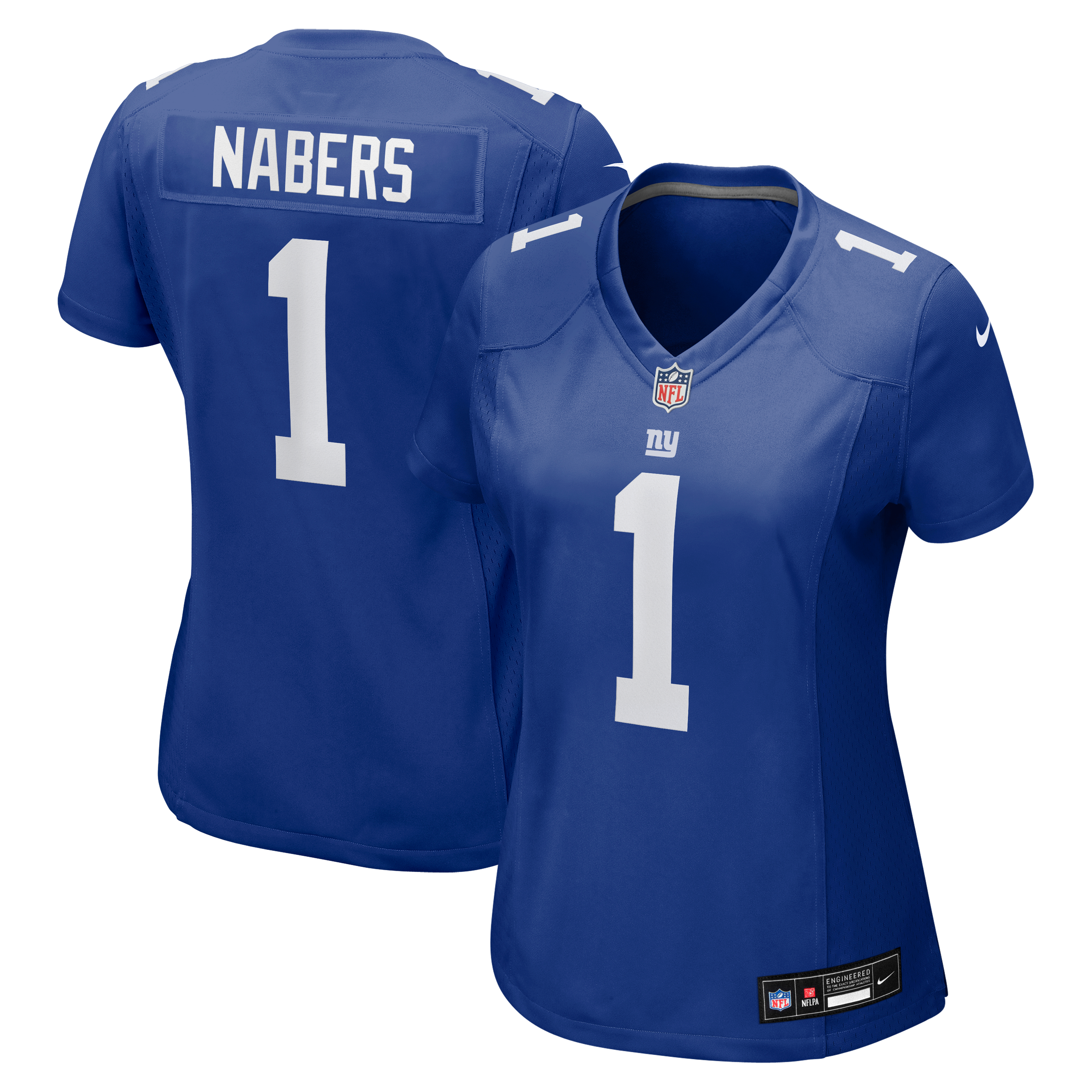 Maillot de match Nike Malik Nabers Royal New York Giants pour femme