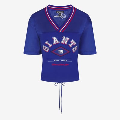 New York Giants Off Season Women's Lace-Back V-Neck T-Shirt - Royal