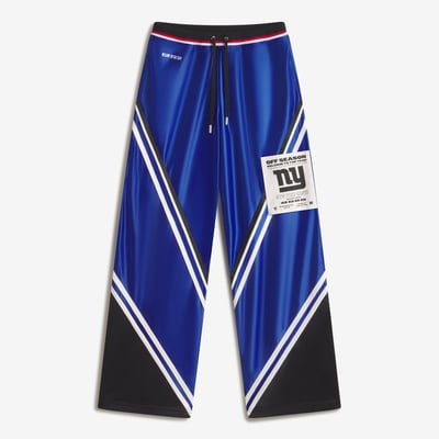 New York Giants Off Season Women's Shiny Chevron Track Pants - Royal