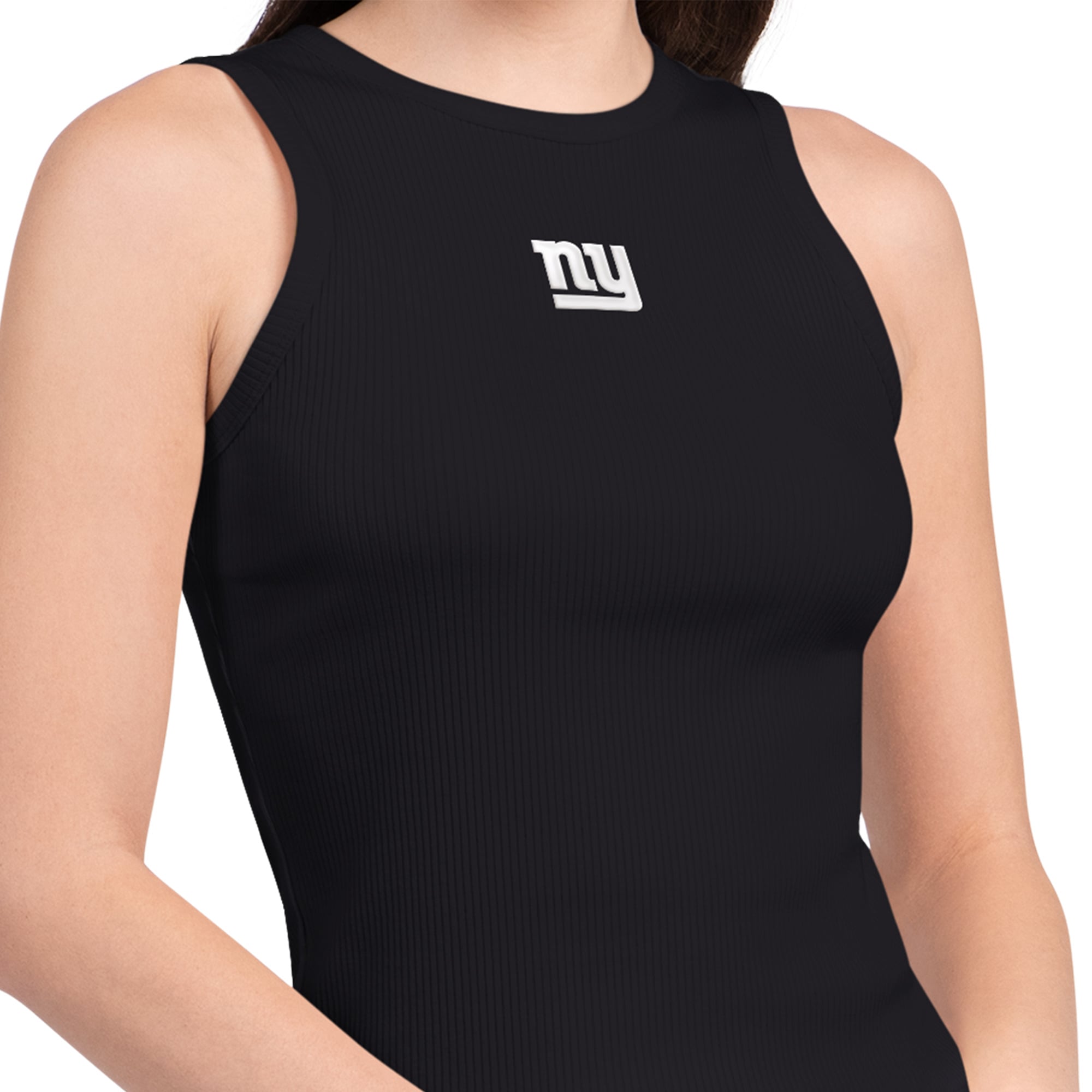 Women's  Starter Black New York Giants Athleisure Cropped Tank Top