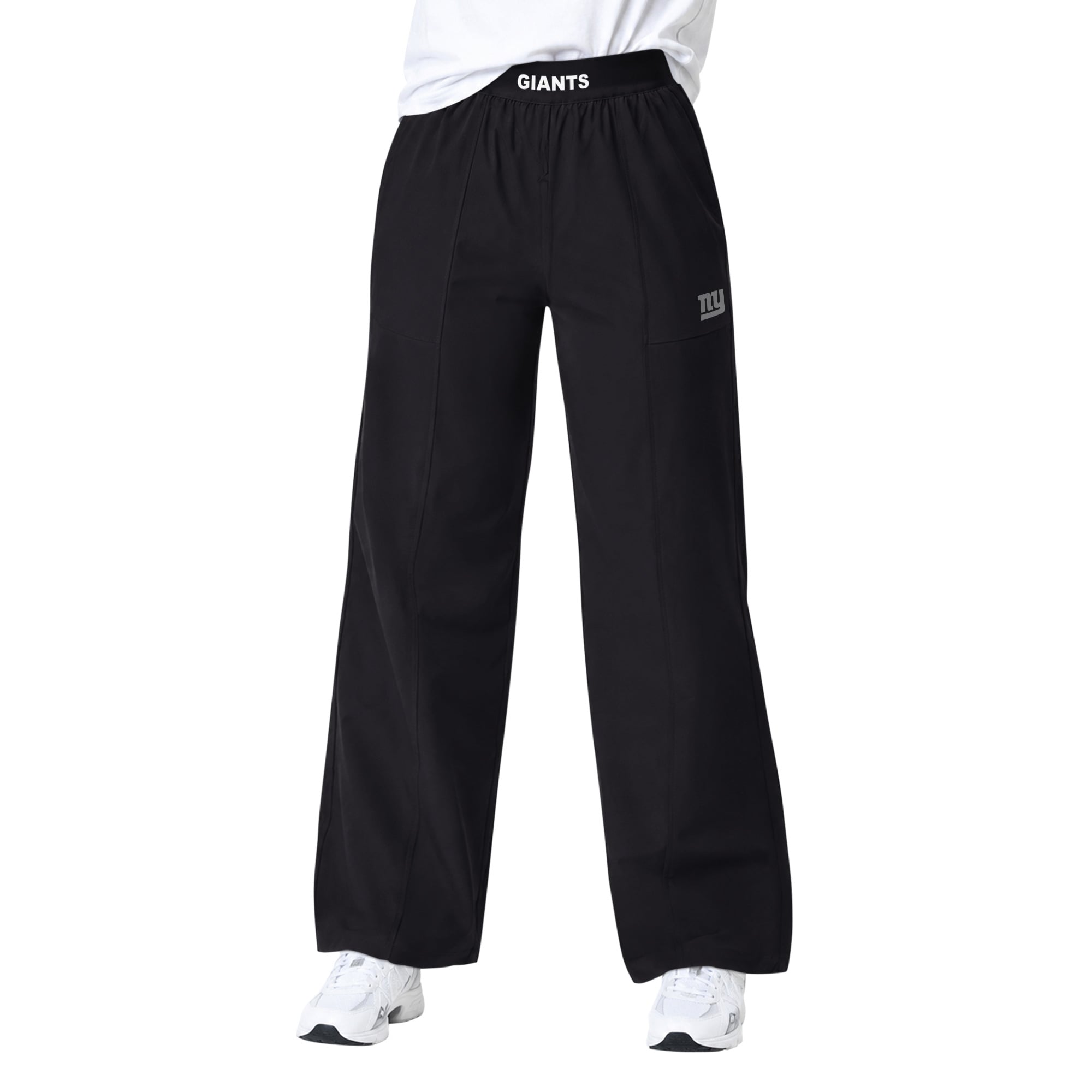 Pantalon de sport à jambes larges Starter noir pour femme, aux couleurs des Giants New York.