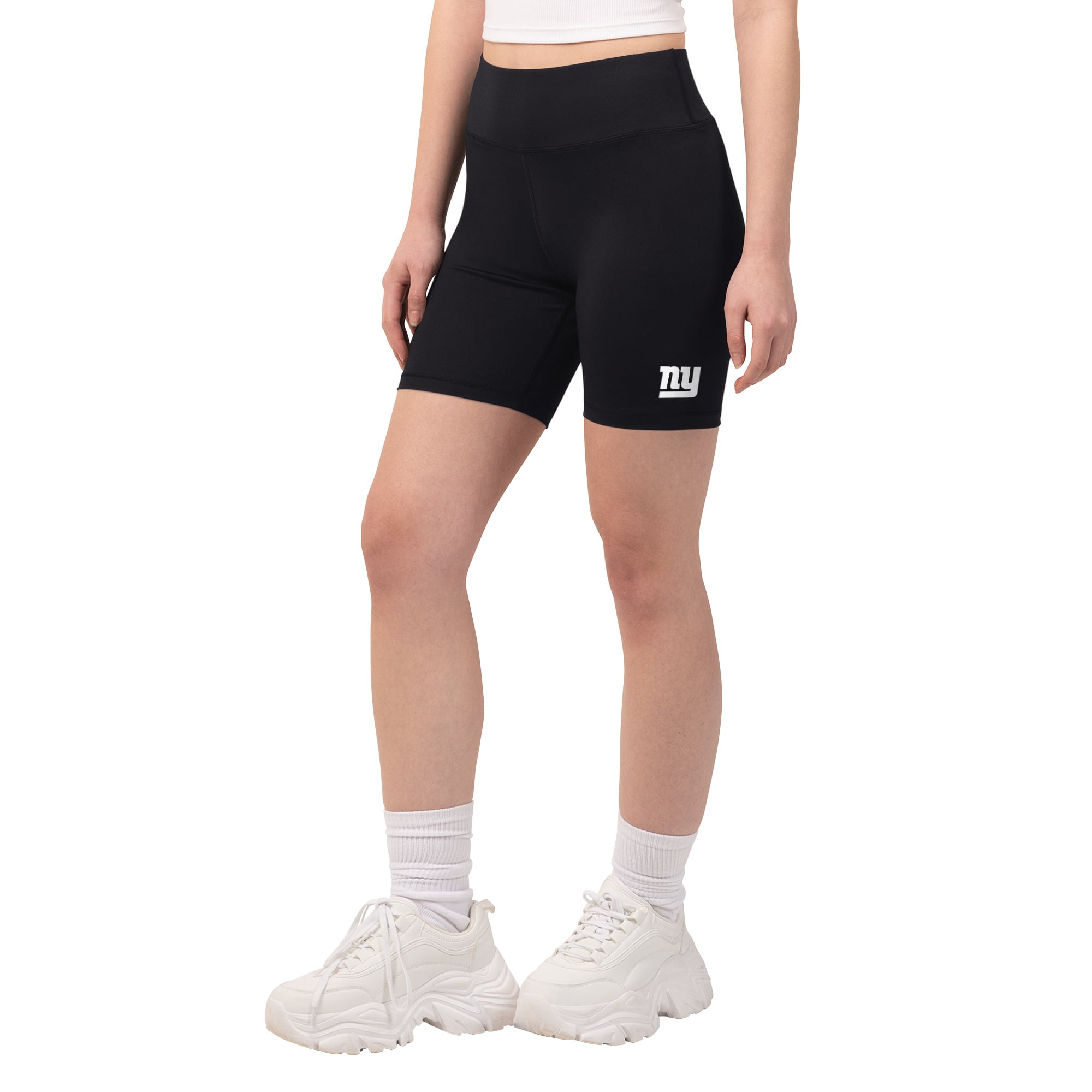 Women's Starter Black New York Giants Biker Shorts