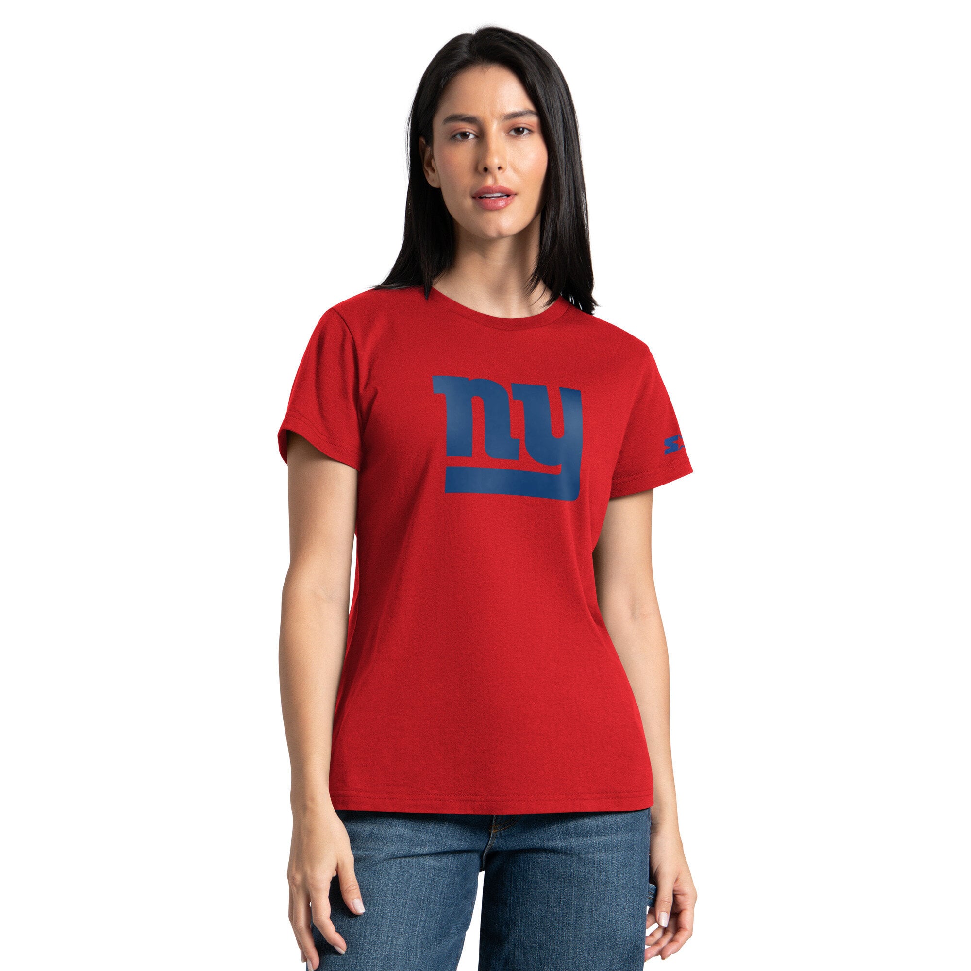 Ensemble sweat à capuche et t-shirt Starter rouge/bleu royal pour femme, New York Giants