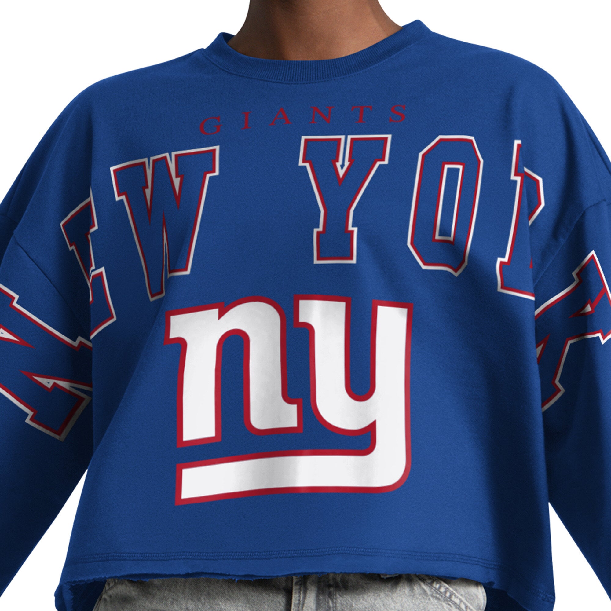 Sweat-shirt court Starter Royal New York Giants Bleachers pour femmes