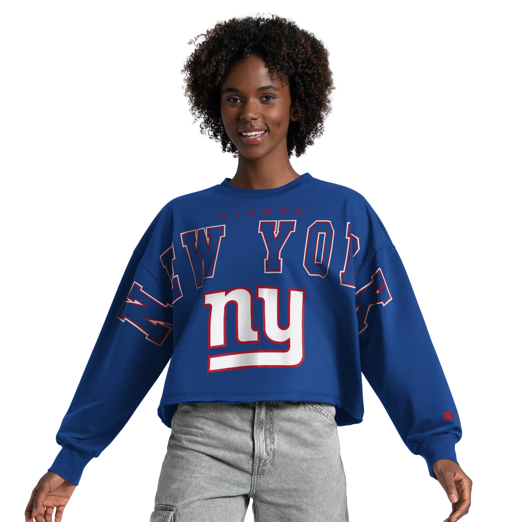 Sweat-shirt court Starter Royal New York Giants Bleachers pour femmes
