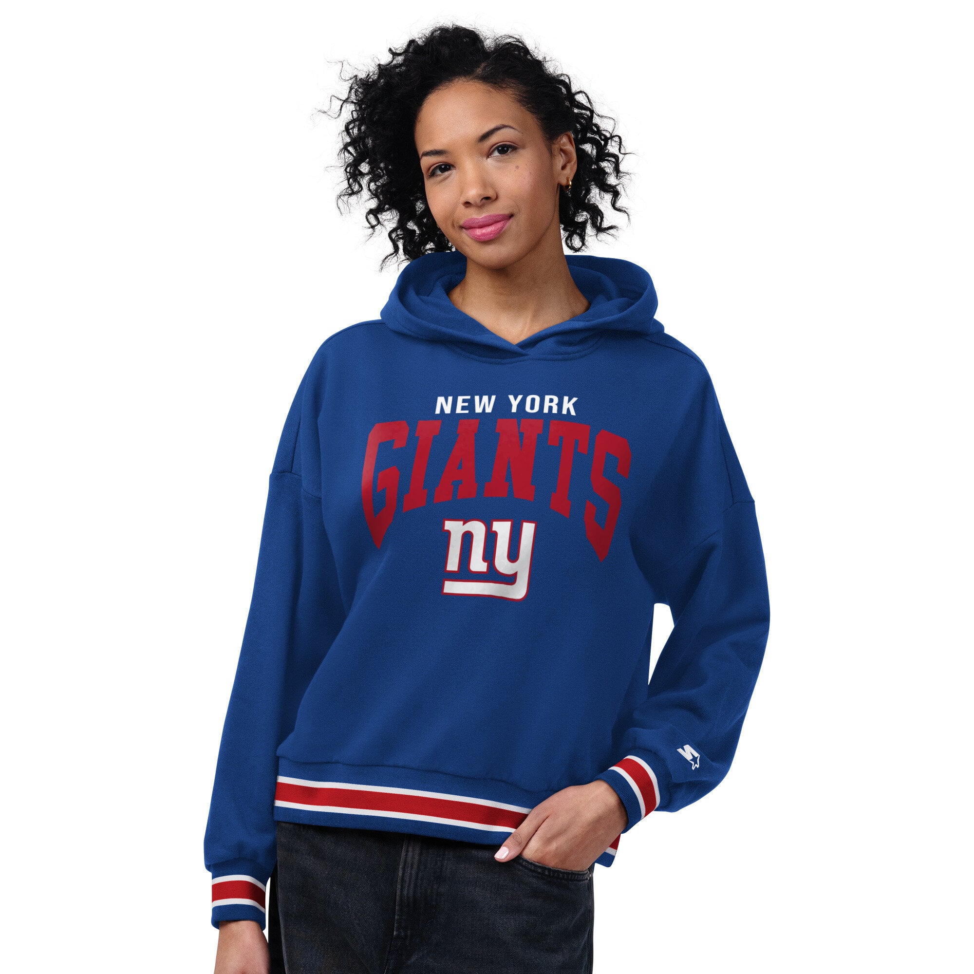 Sweat à capuche Starter Royal New York Giants Home Plate pour femme