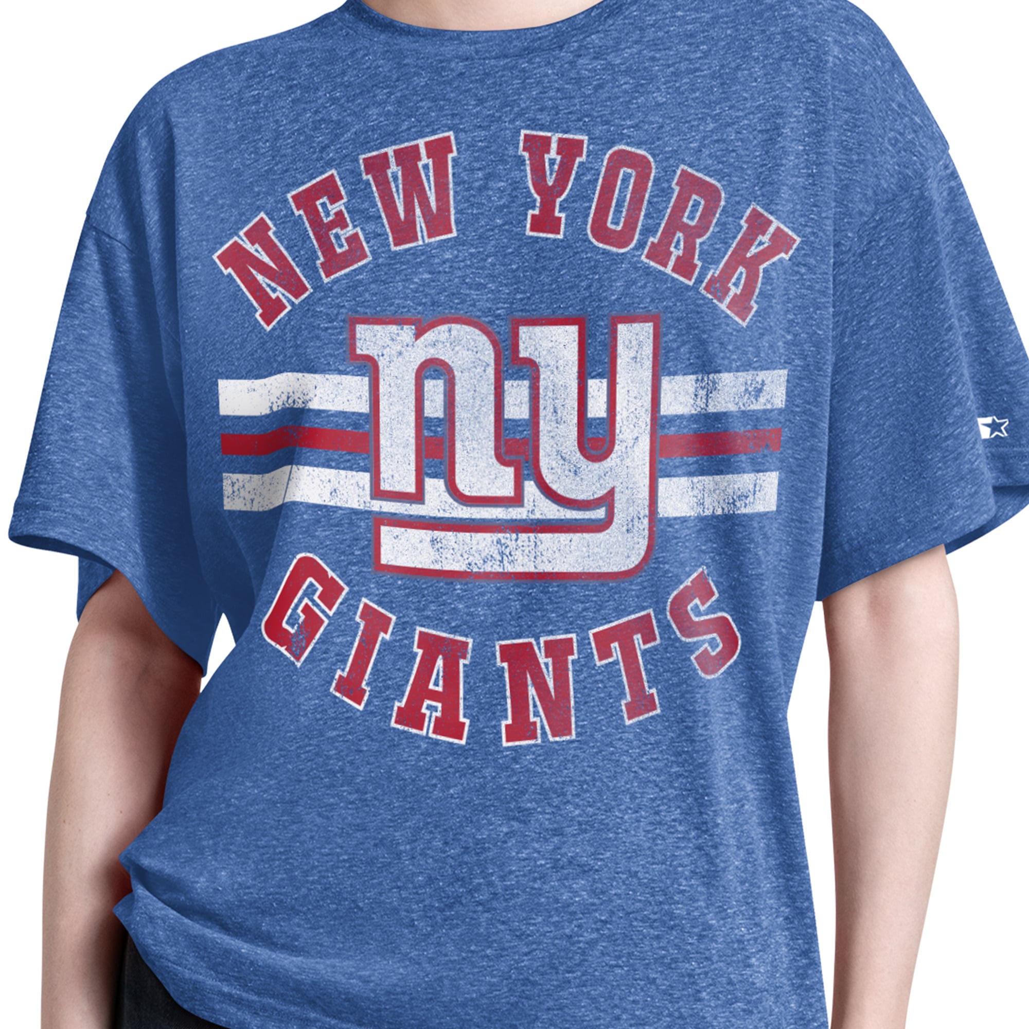 T-shirt Starter Royal New York Giants Jump Shot Boyfriend Tri-Blend pour femme
