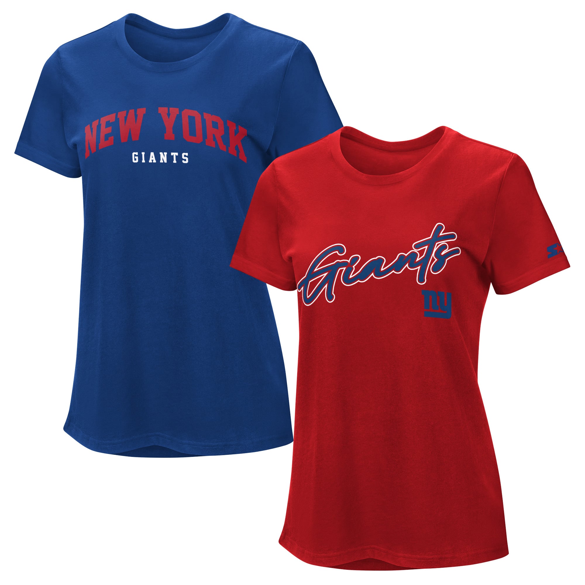 Ensemble de t-shirts Starter Royal/Rouge pour femmes des New York Giants