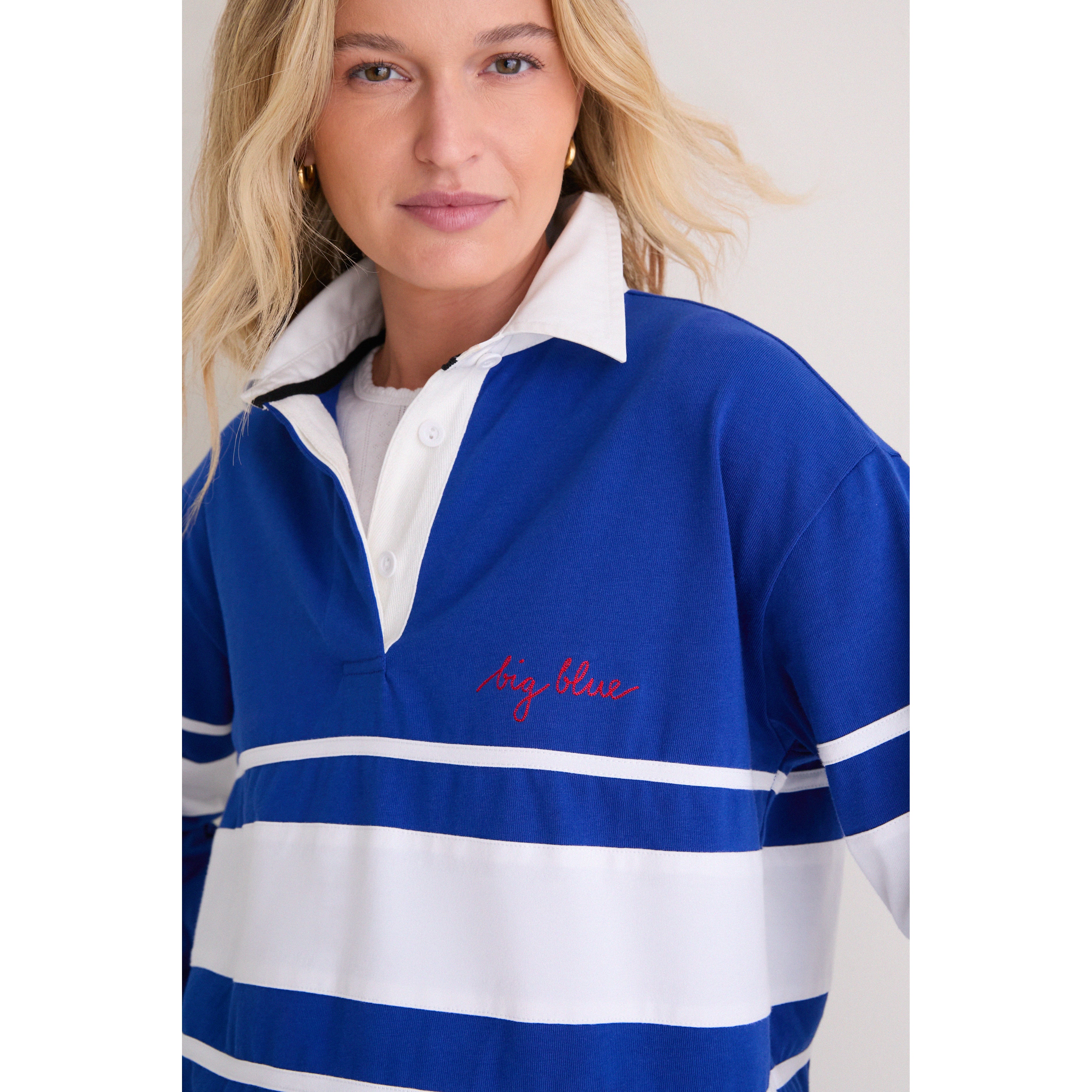 Polo à manches longues Tuckernuck Royal New York Giants pour femme