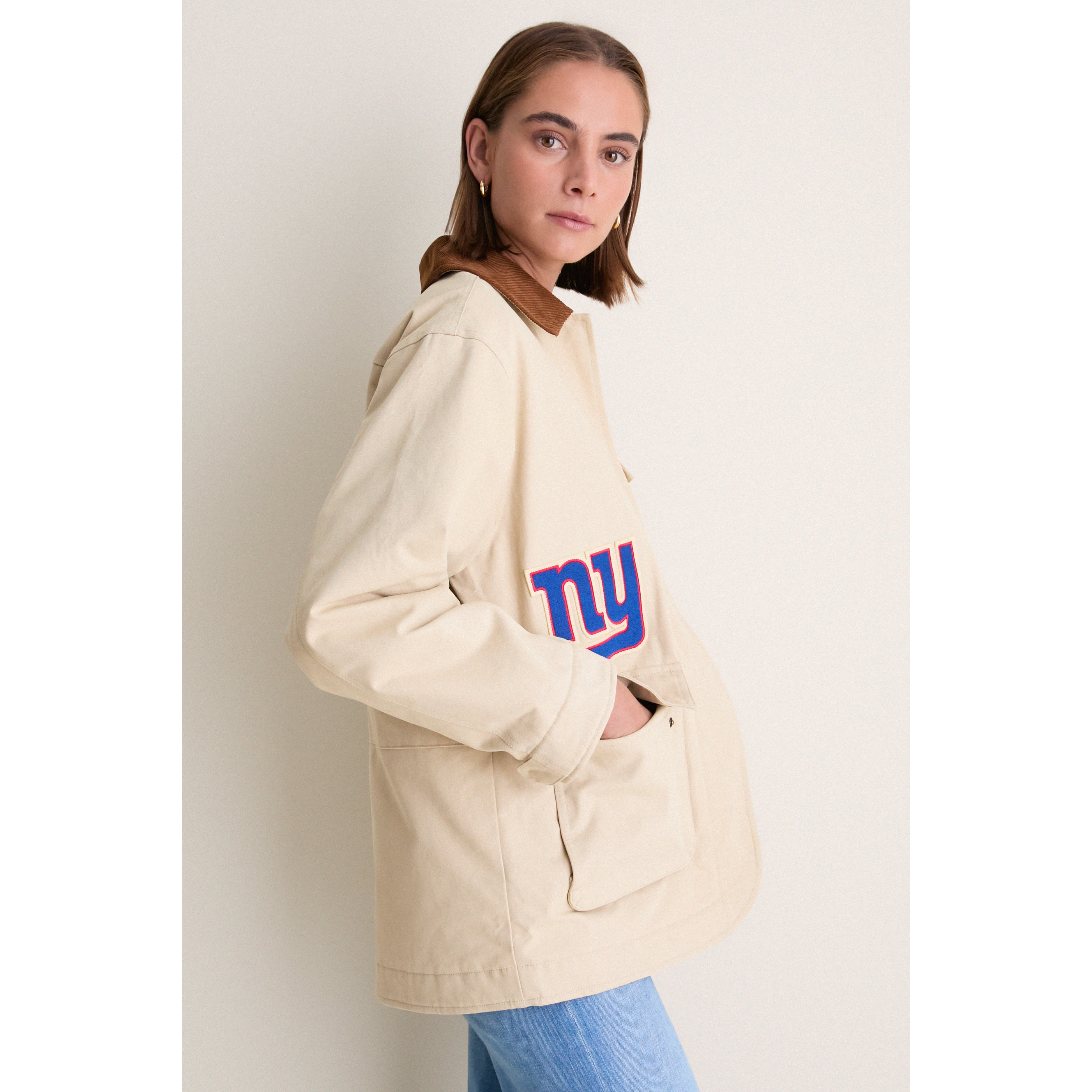 Veste de grange à boutons-pression Tuckernuck Stone pour femmes, New York Giants