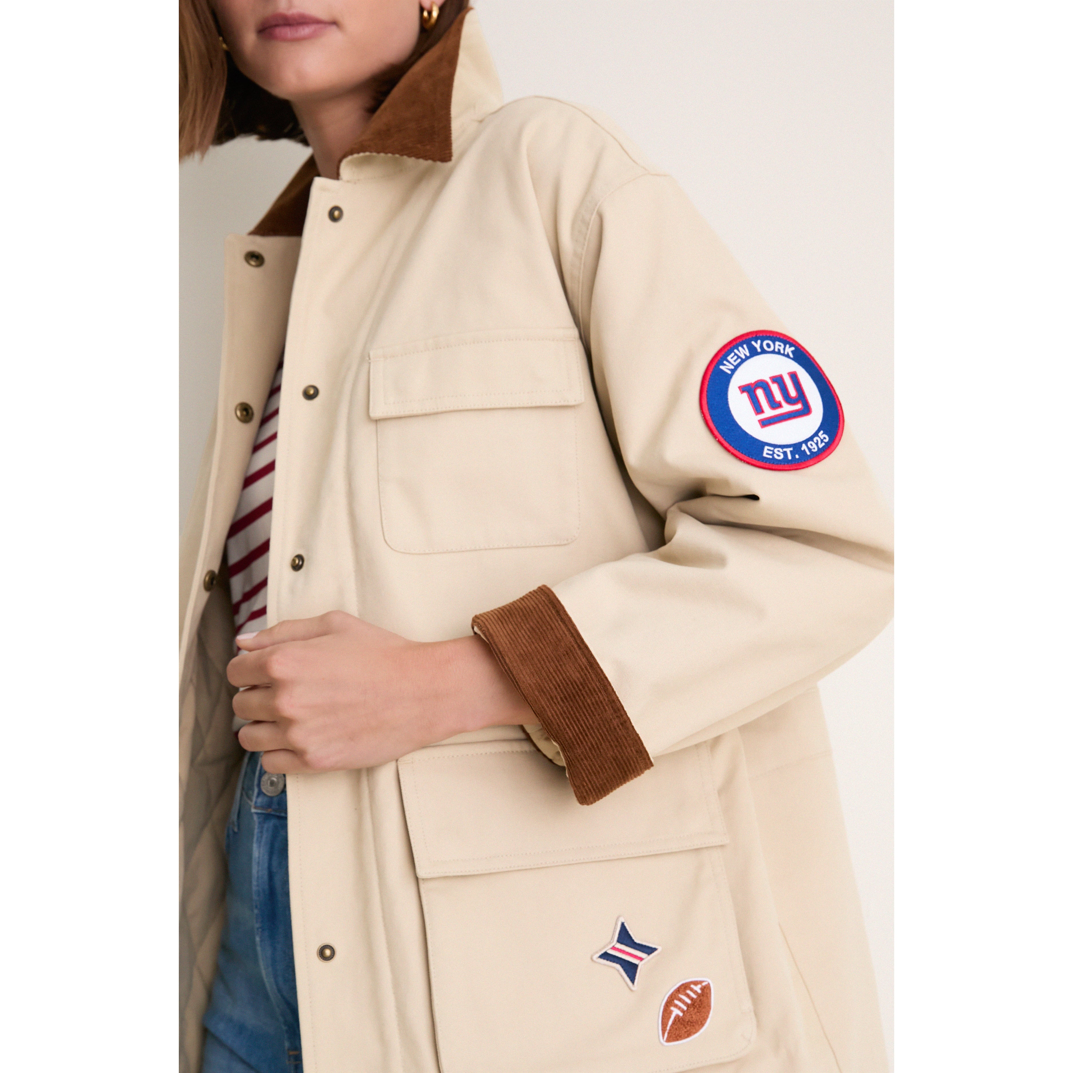 Veste de grange à boutons-pression Tuckernuck Stone pour femmes, New York Giants