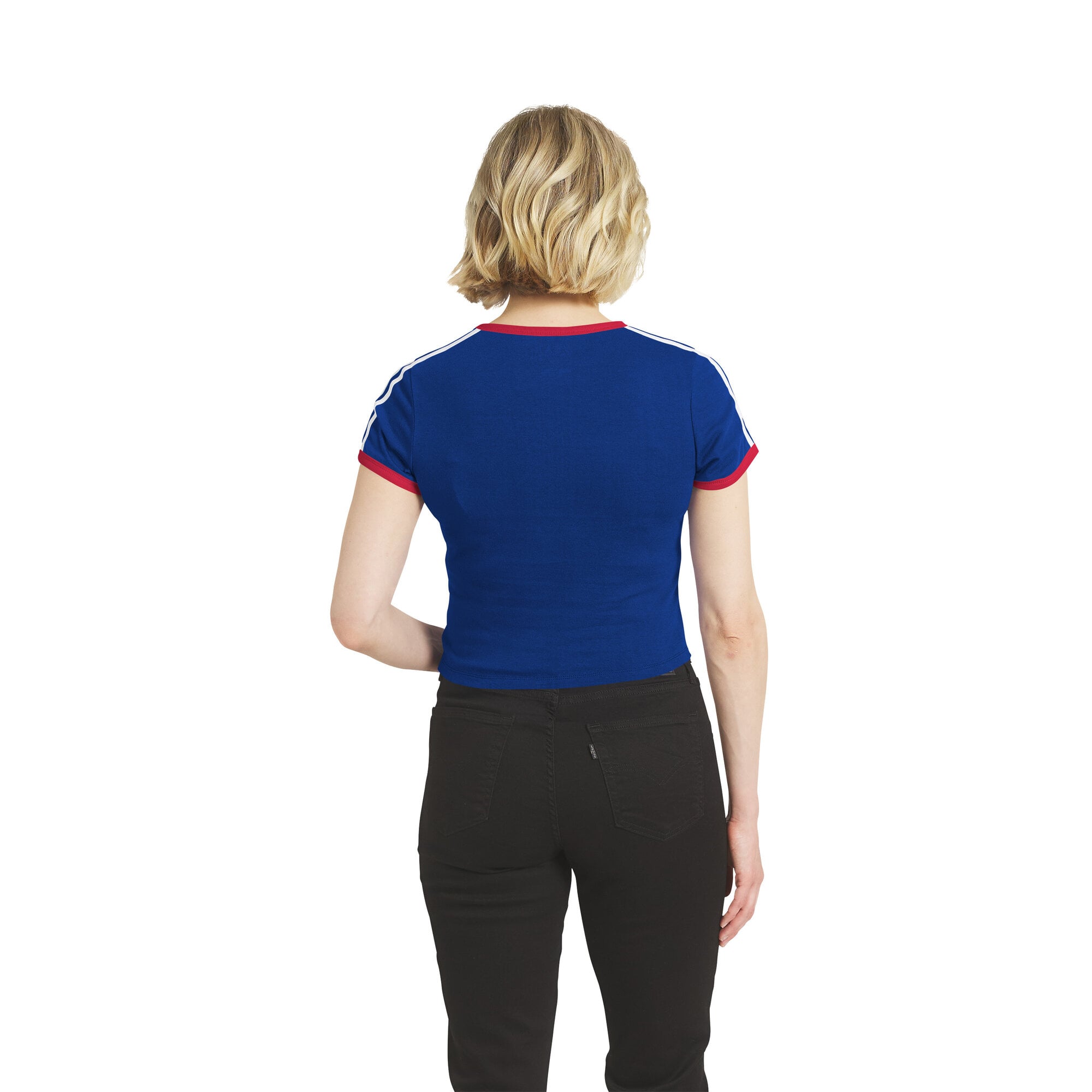 T-shirt court à col rond pour bébé WEAR by Erin Andrews Royal New York Giants, collection femme.