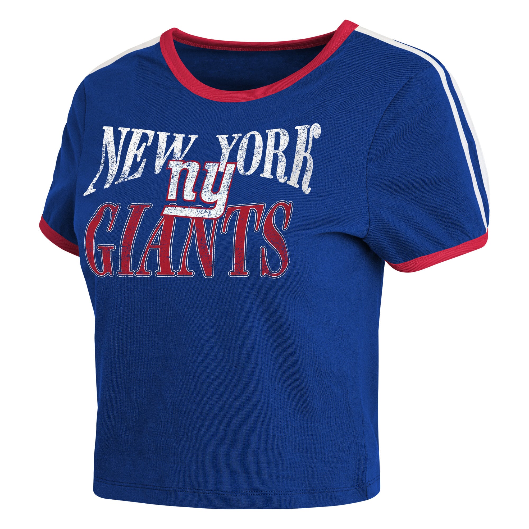 T-shirt court à col rond pour bébé WEAR by Erin Andrews Royal New York Giants, collection femme.