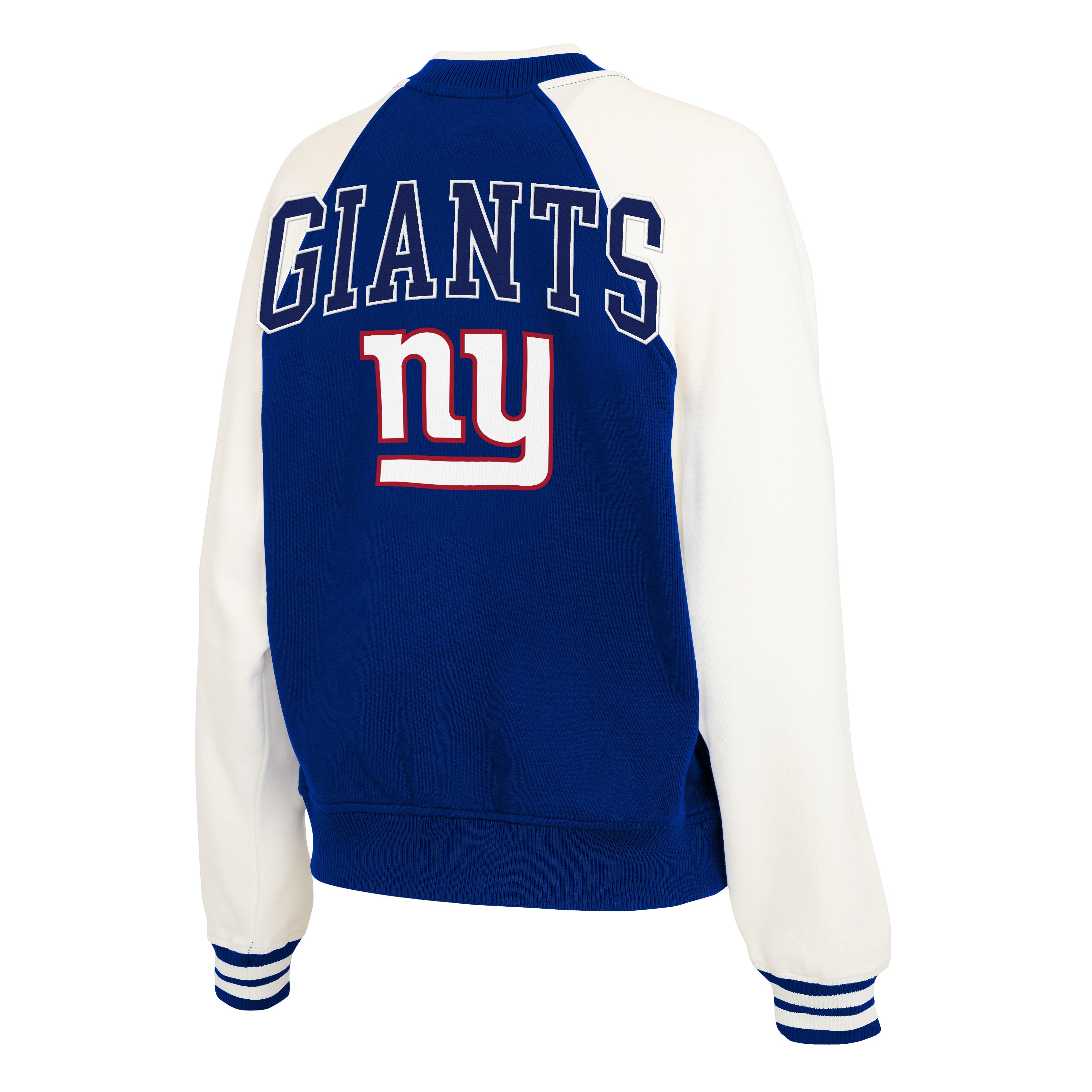 Women's WEAR by Erin Andrews Royal New York Giants Full-Zip Fleece Varsity Jacket