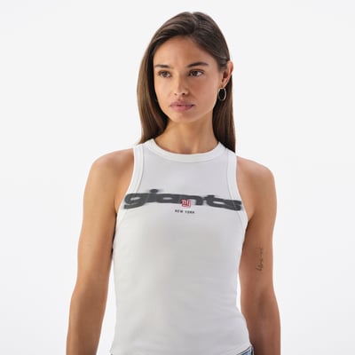 New York Giants Off Season Women's Micro Rib Tank Top - White