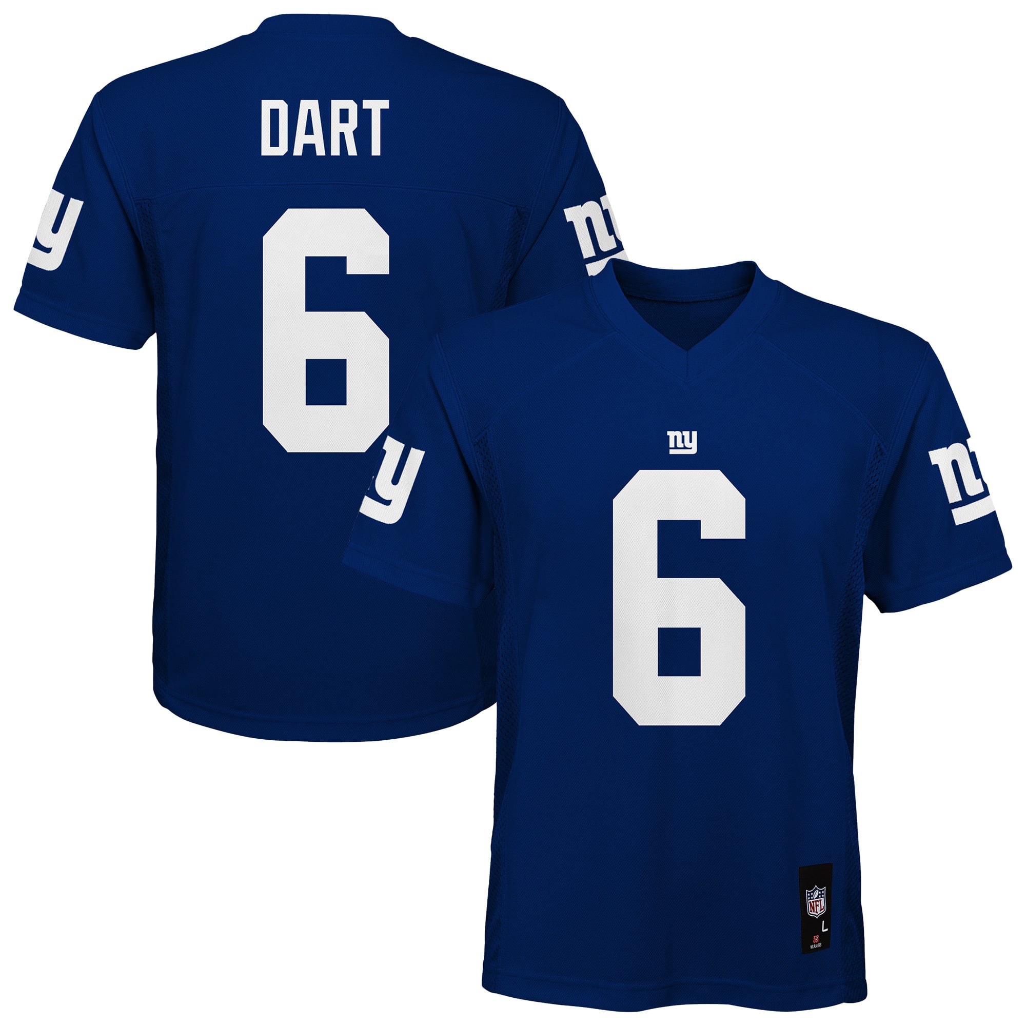 Maillot réplique Jaxson Dart Royal des Giants de New York pour jeunes