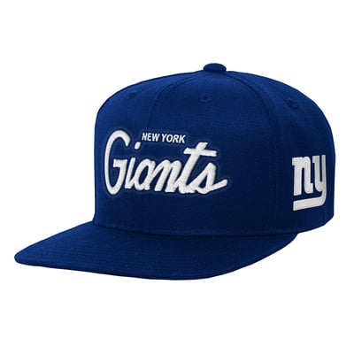 New York Giants Mitchell & Ness Youth Head Coach Flat Brim Snapback Hat - Royal

