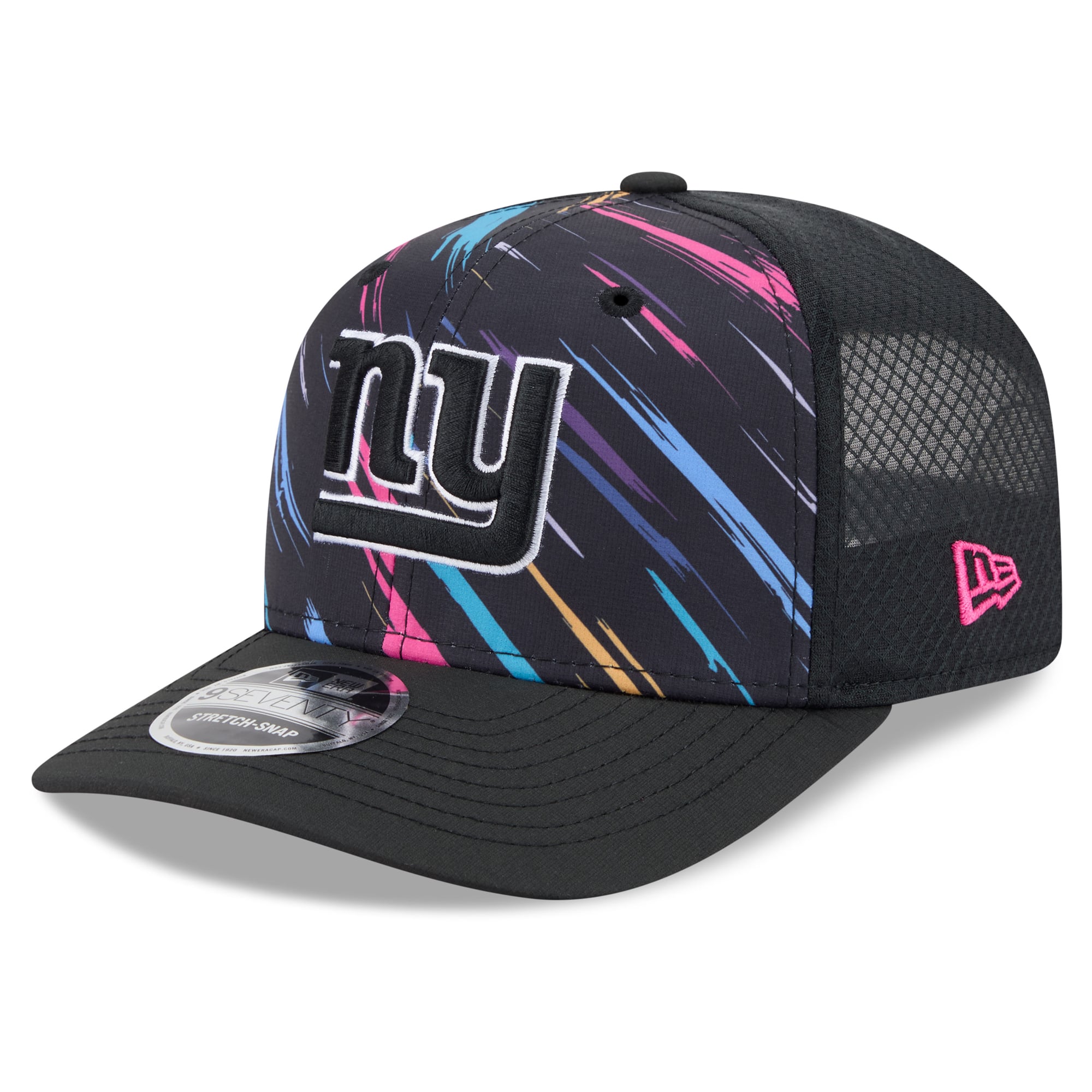 Youth New Era Black New York Giants 2026 NFL Crucial Catch 9SEVENTY Adjustable Trucker Hat