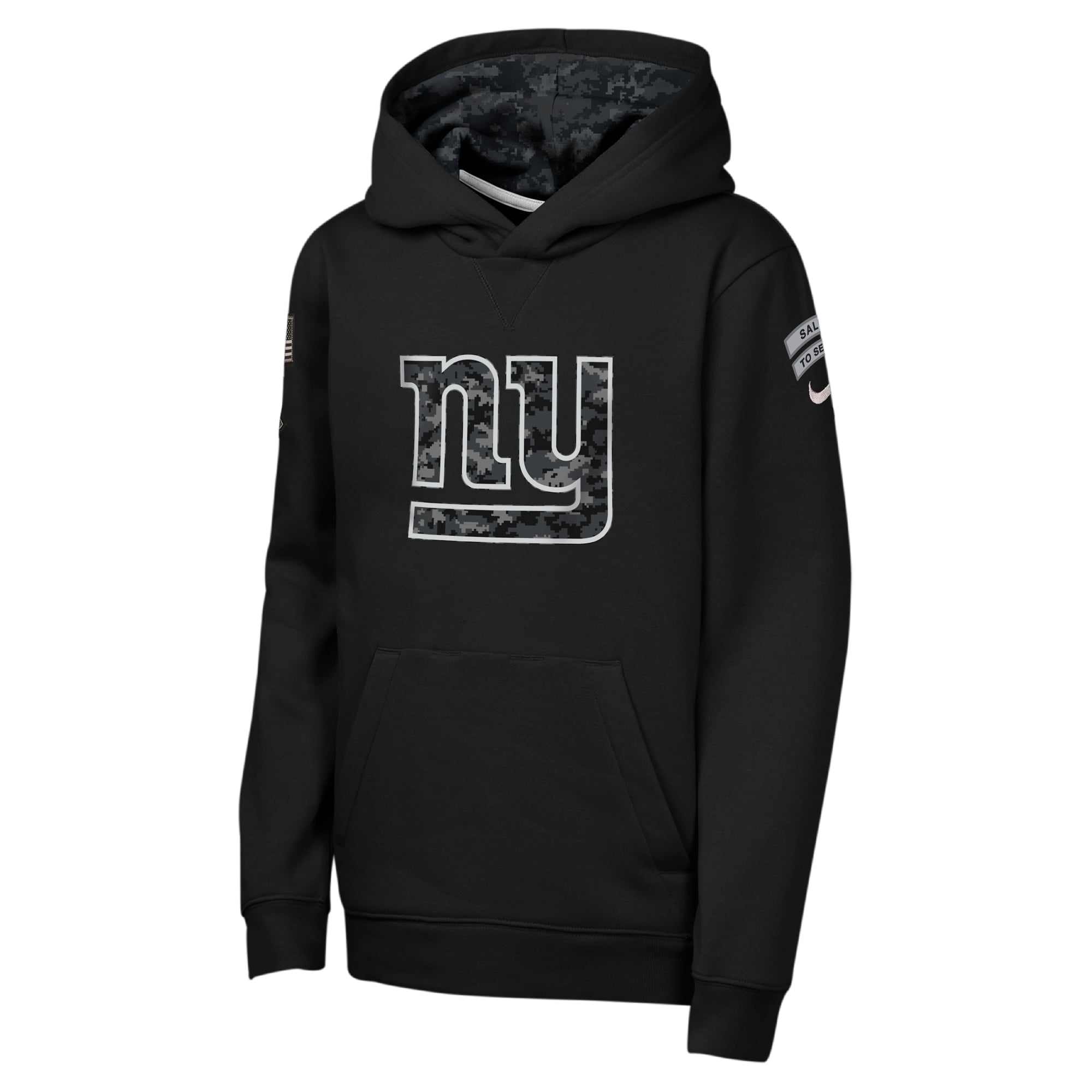 Sweat à capuche polaire Nike noir pour enfant, New York Giants 2026 Salute to Service Club