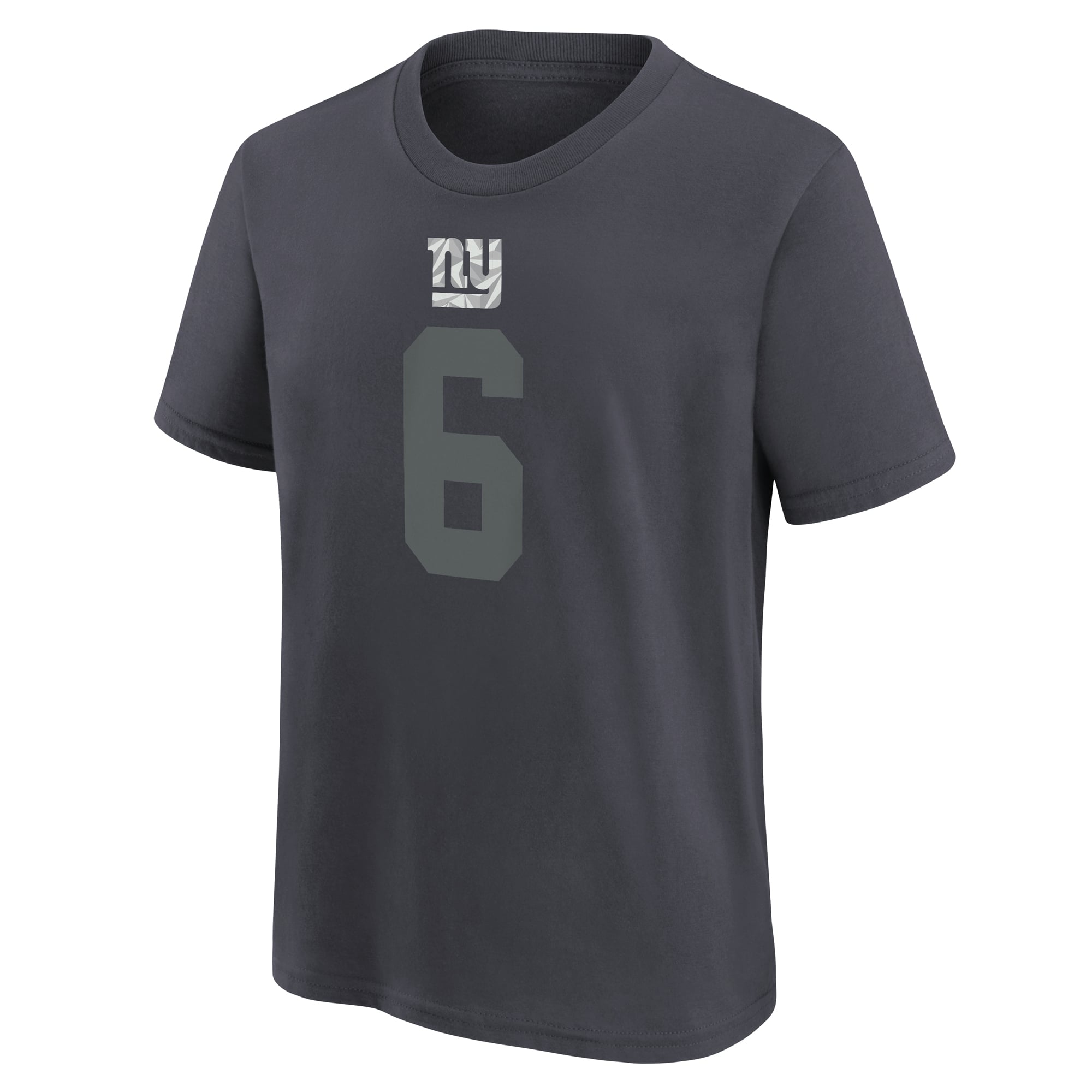 T-shirt Nike Jaxson Dart Anthracite pour enfant, New York Giants, nom et numéro