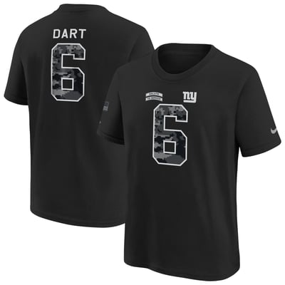 Jaxson Dart New York Giants Nike Youth 2026 Salute to Service Name & Number T-Shirt  - Black