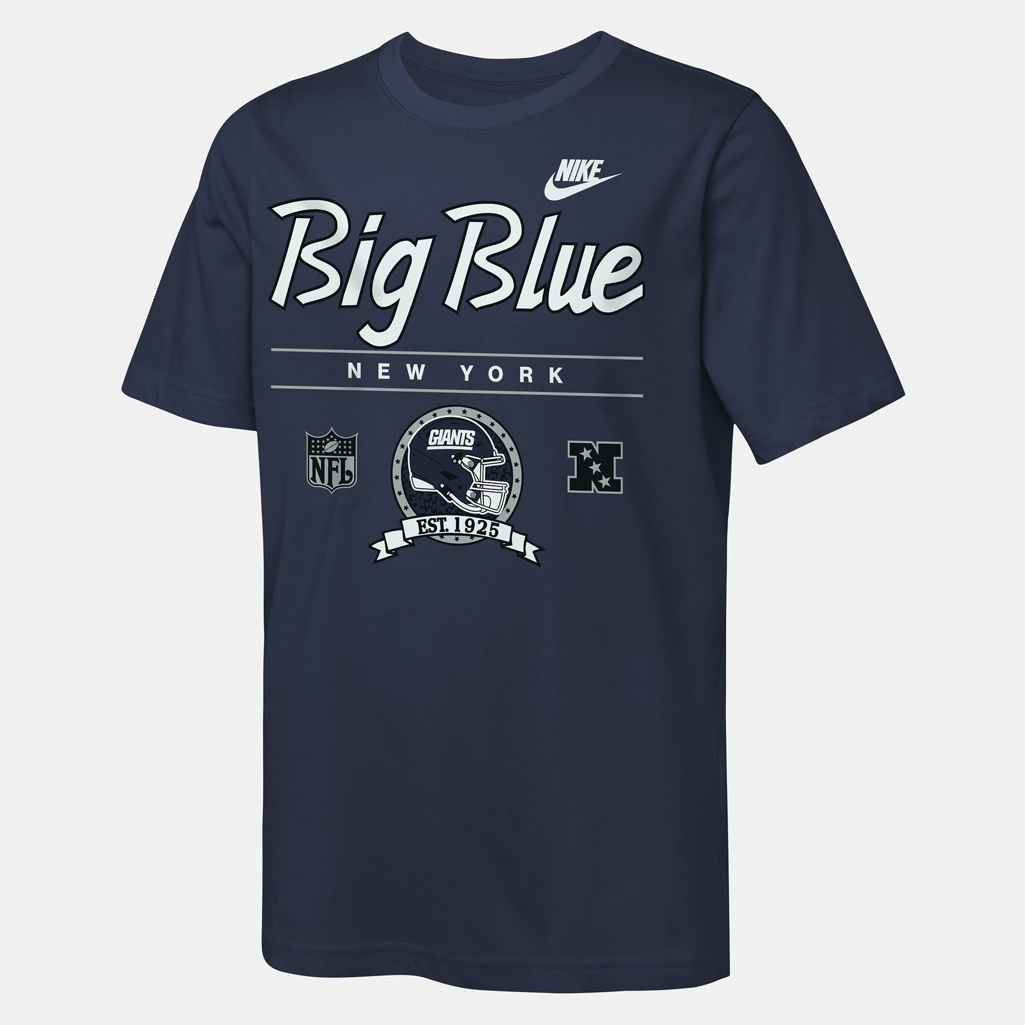 T-shirt Nike Dri-FIT Hometown Rewind bleu marine pour jeunes des Giants de New York