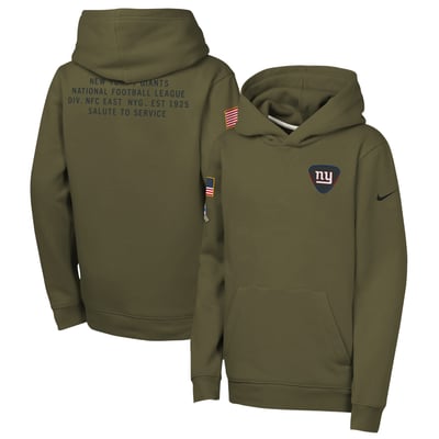 New York Giants Nike Youth 2025 Salute to Service Club Fleece Hoodie - Olive