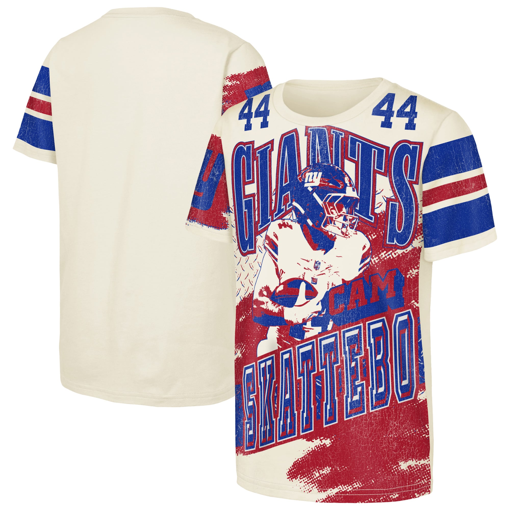 T-shirt Youth Outerstuff Cam Skattebo Natural New York Giants Classic Poster