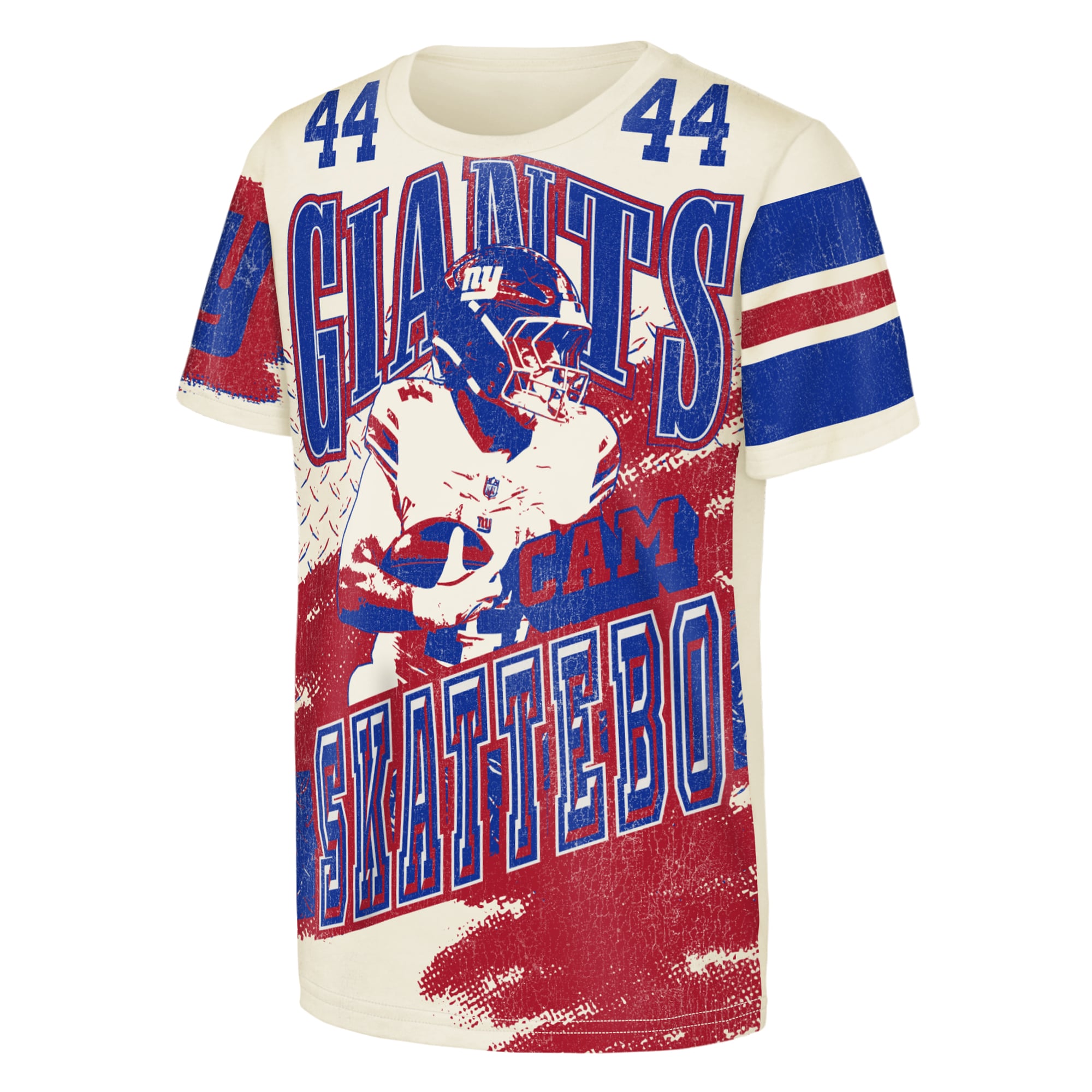 T-shirt Youth Outerstuff Cam Skattebo Natural New York Giants Classic Poster