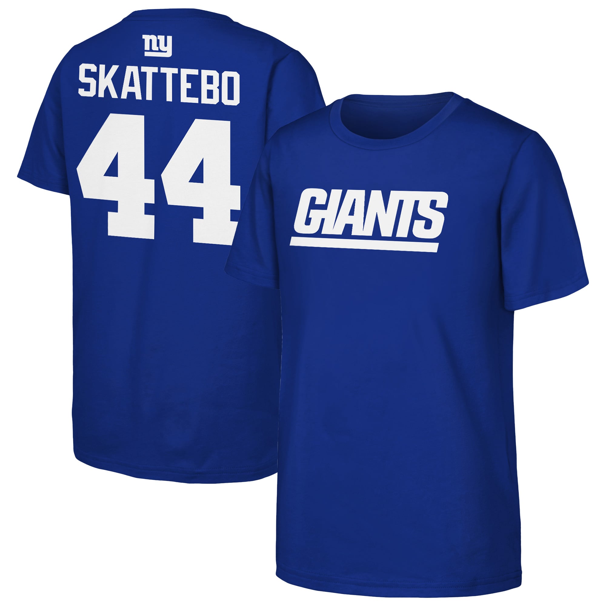 T-shirt Youth Outerstuff Cam Skattebo Royal New York Giants avec nom et numéro