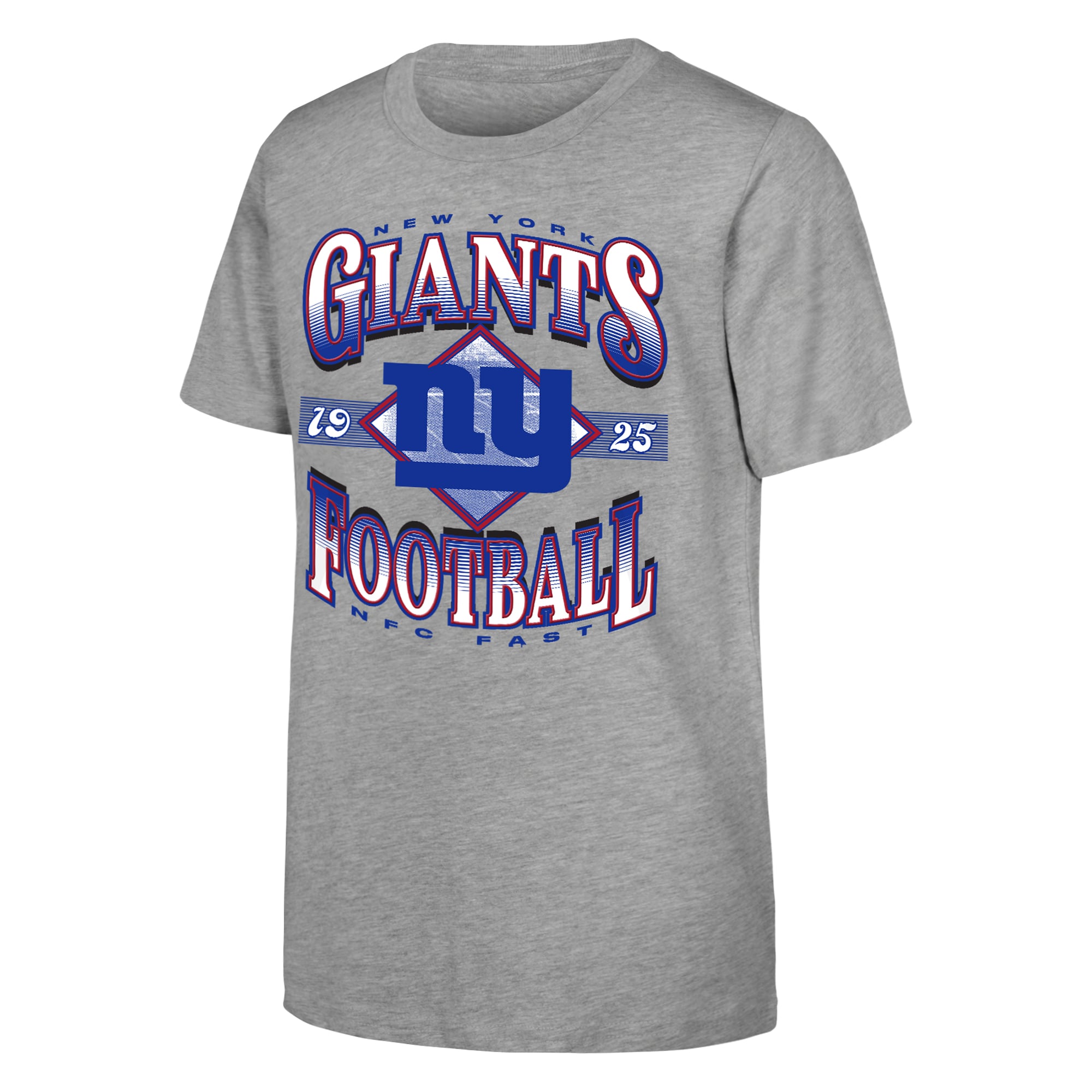 T-shirt Youth Outerstuff Heather Gray New York Giants NFL Of Days Past