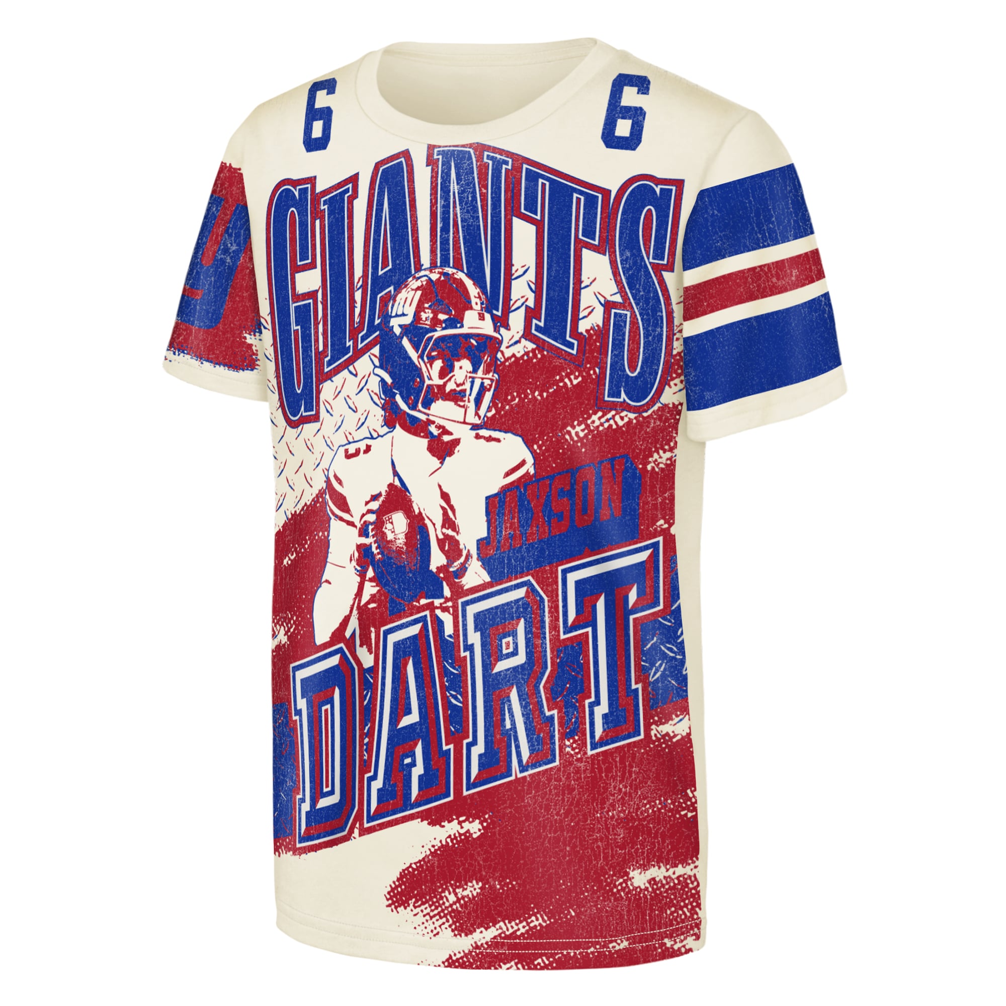 T-shirt Youth Outerstuff Jaxson Dart Natural New York Giants Classic Poster