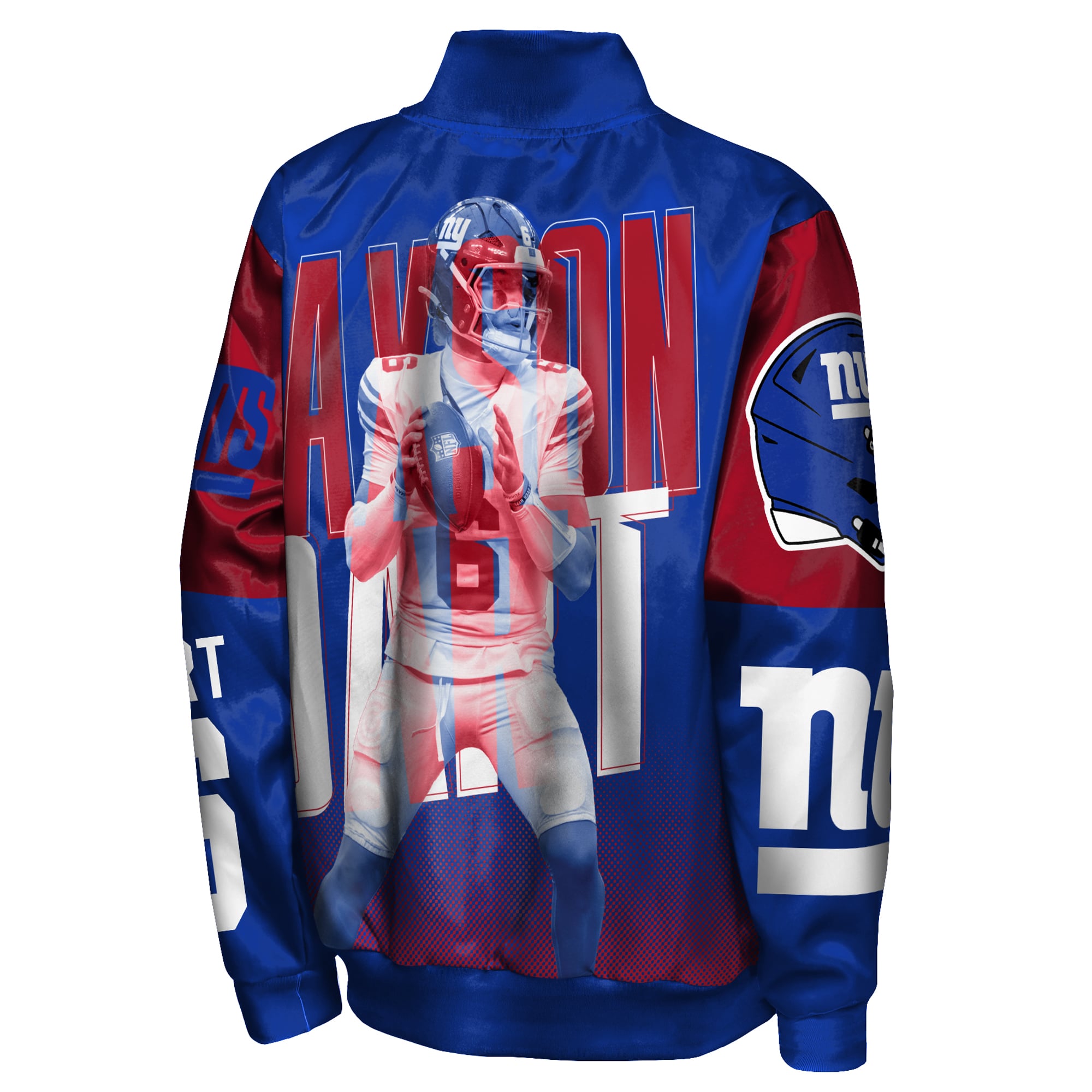 Veste en satin légendaire à boutons-pression Youth Outerstuff Jaxson Dart Royal New York Giants