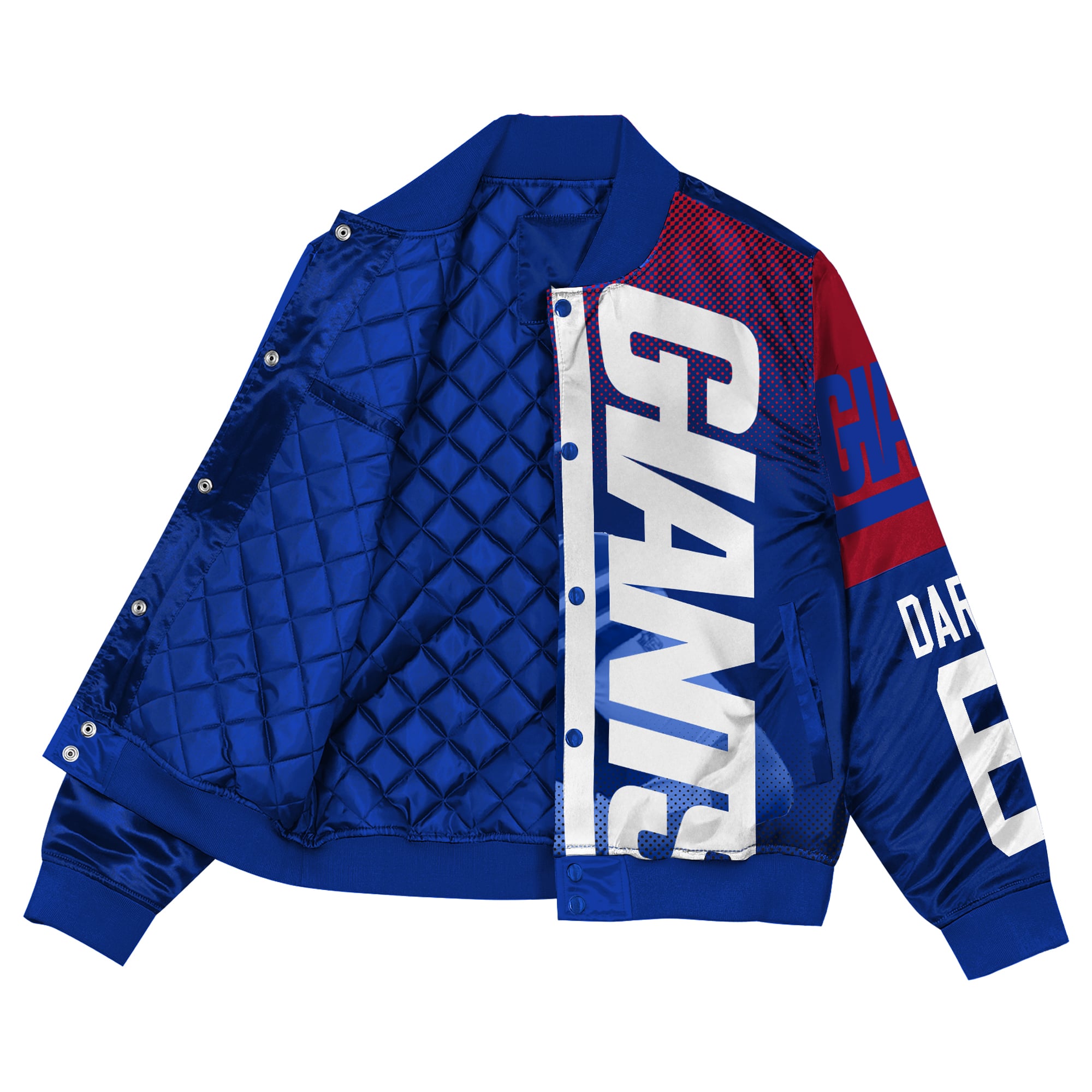 Veste en satin légendaire à boutons-pression Youth Outerstuff Jaxson Dart Royal New York Giants